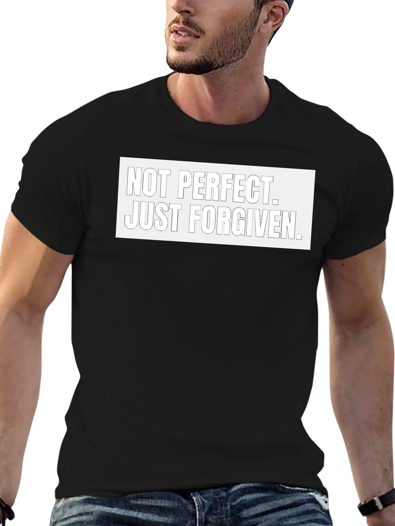 Not Perfect Just Forgiven Black T-Shirt