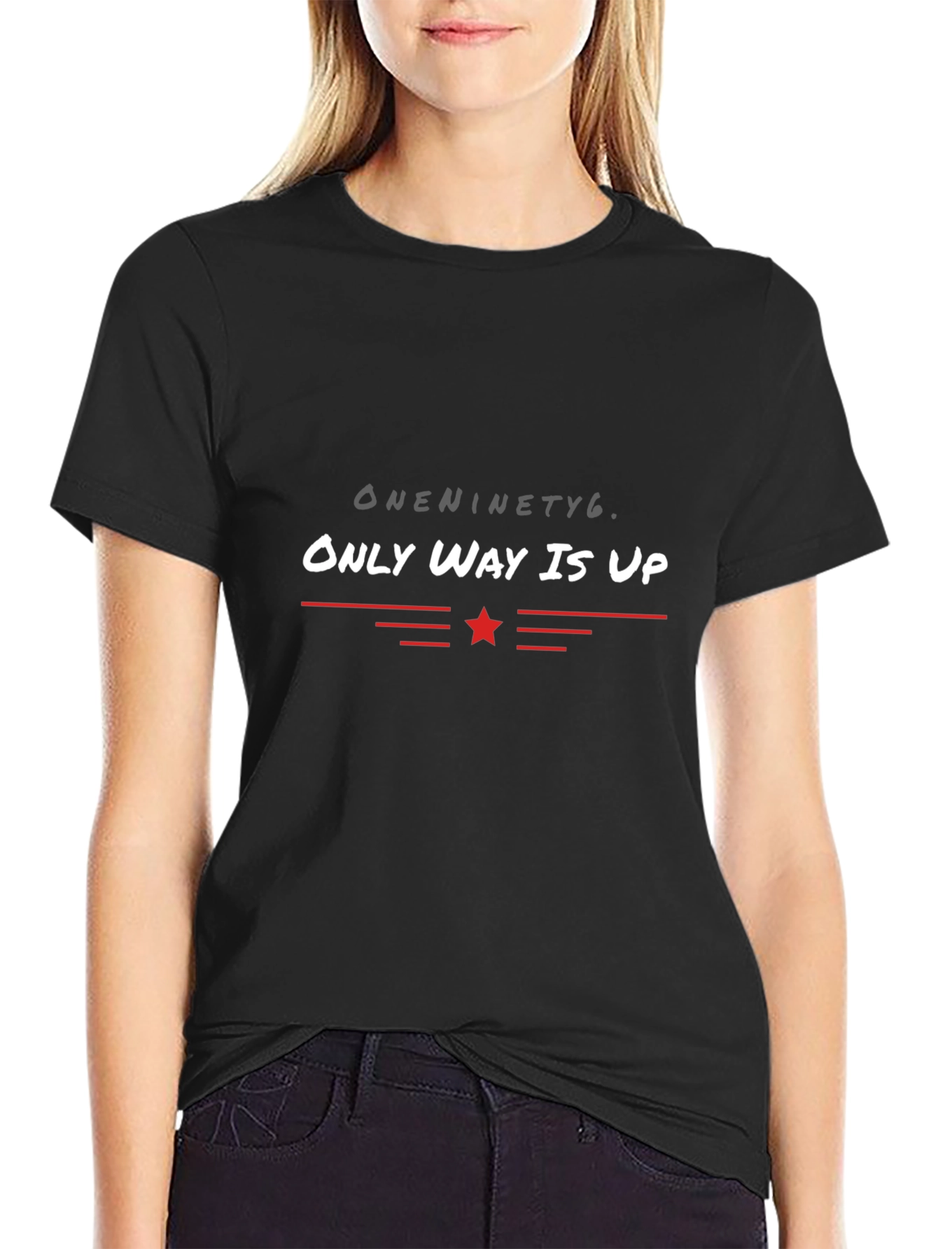 Only Way Is Up Black Tee
