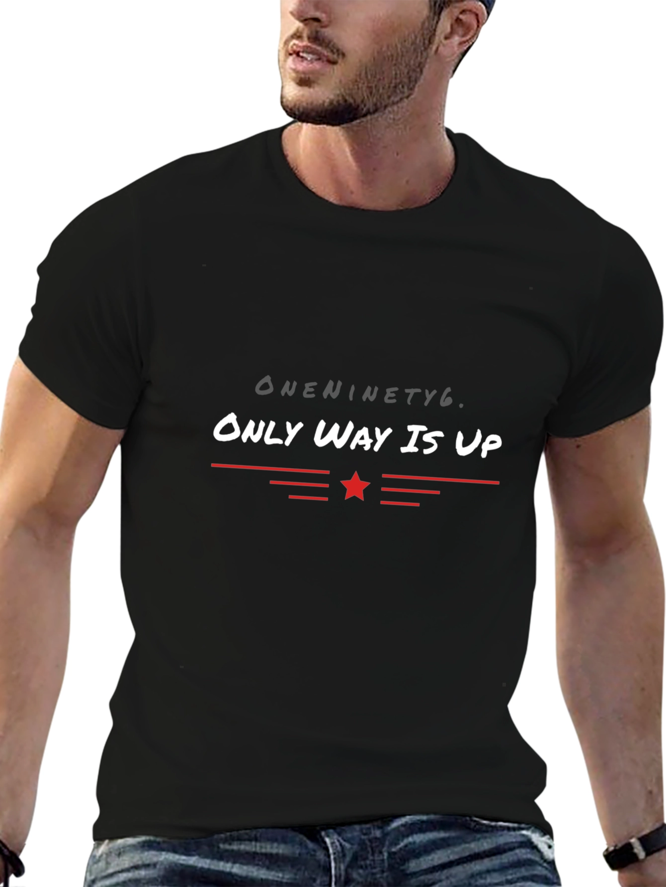 Only Way Is Up Black Tee