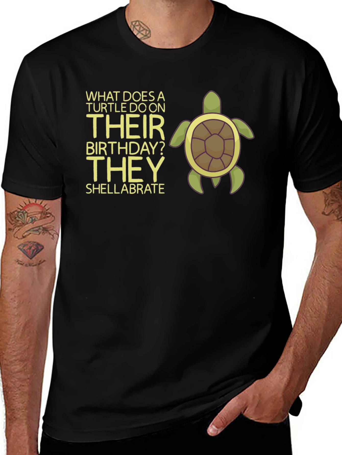 Turtle Birthday Pun T-Shirt - Shellabrate!