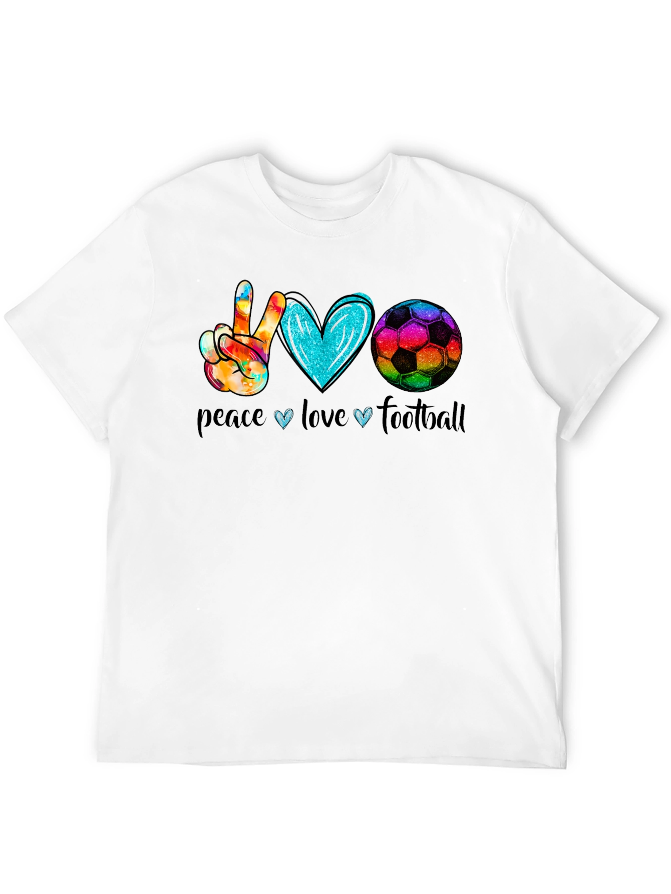 Peace Love Football Graphic T-Shirt