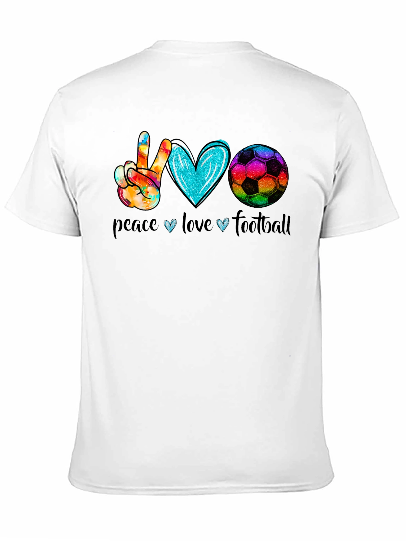Peace Love Football Graphic T-Shirt