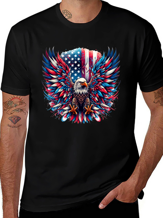Patriotic Eagle USA Flag Graphic T-Shirt