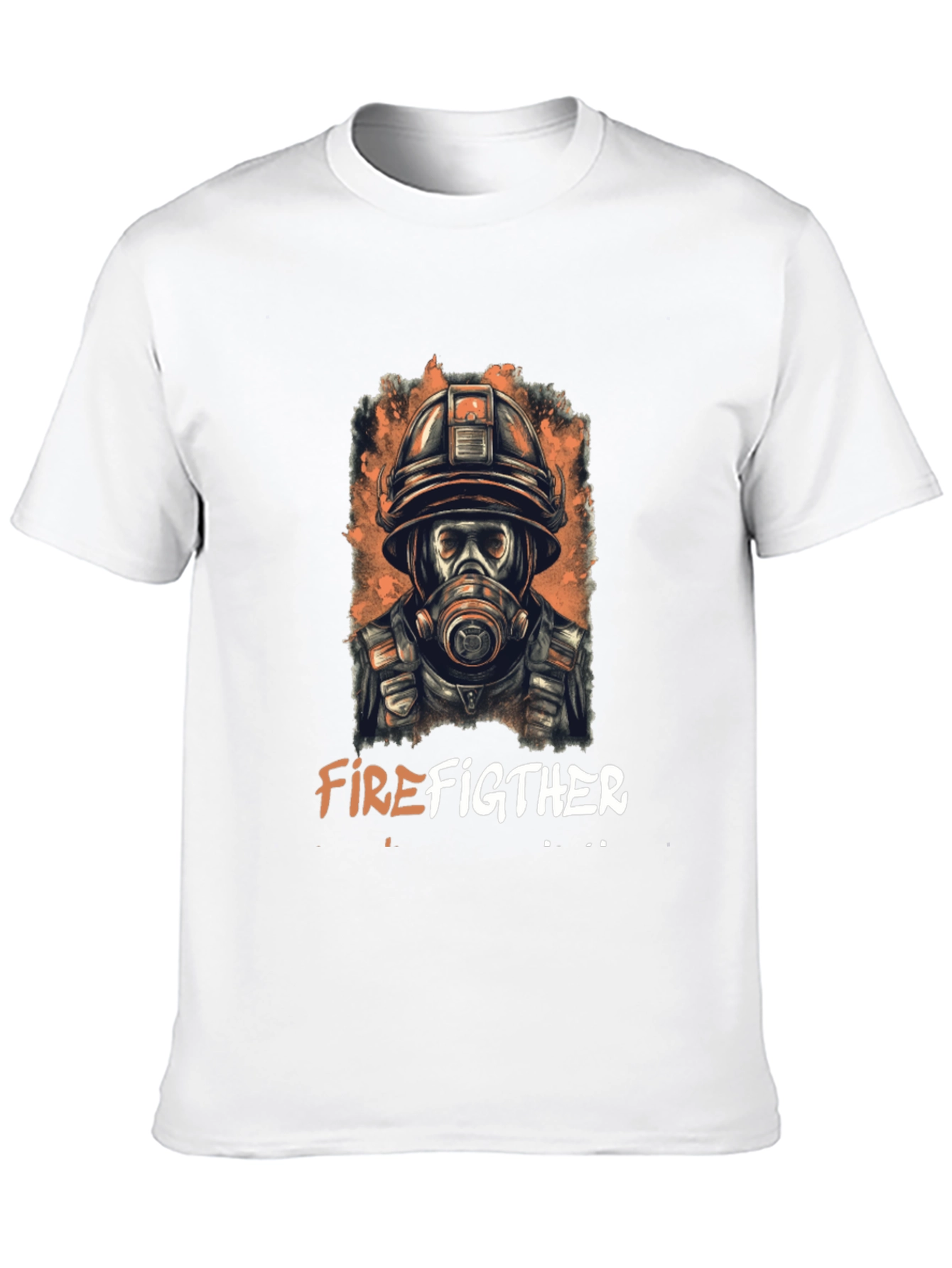 Firefighter Graphic Print T-Shirt - Bold Design