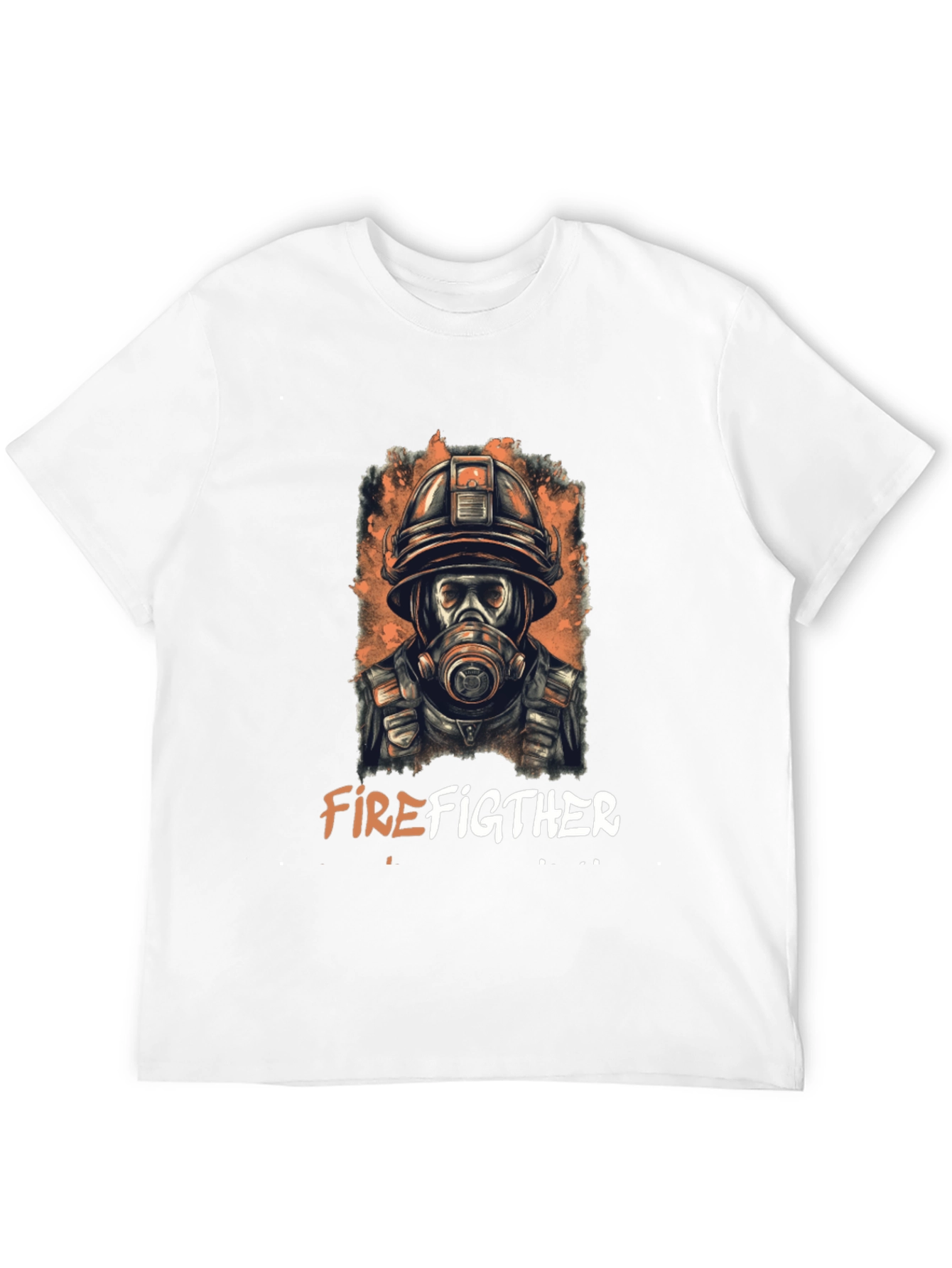 Firefighter Graphic Print T-Shirt - Bold Design
