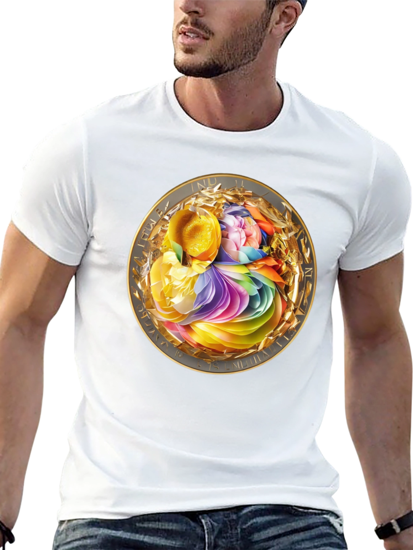 Abstract Floral Medallion Graphic Tee