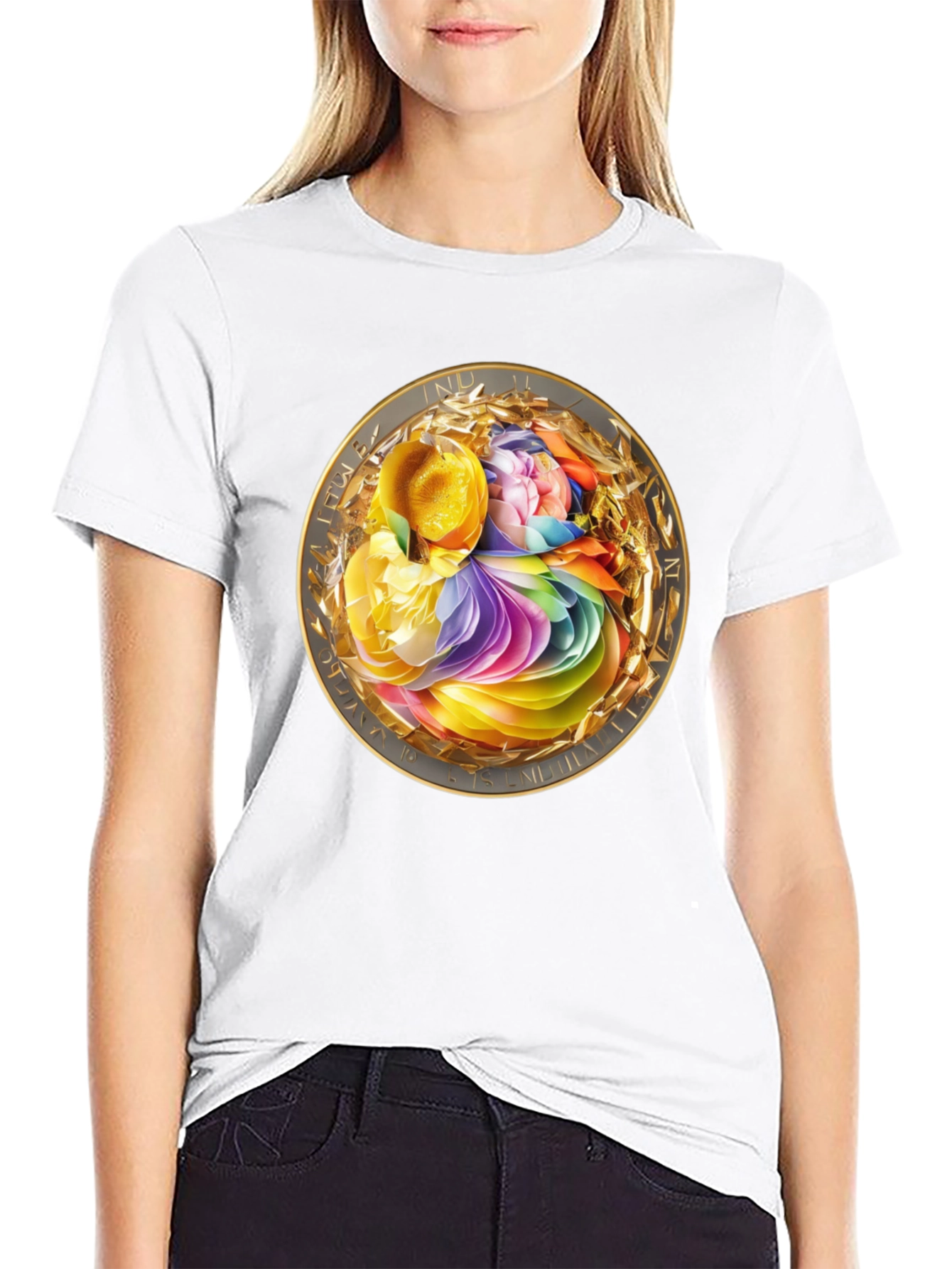 Abstract Floral Medallion Graphic Tee
