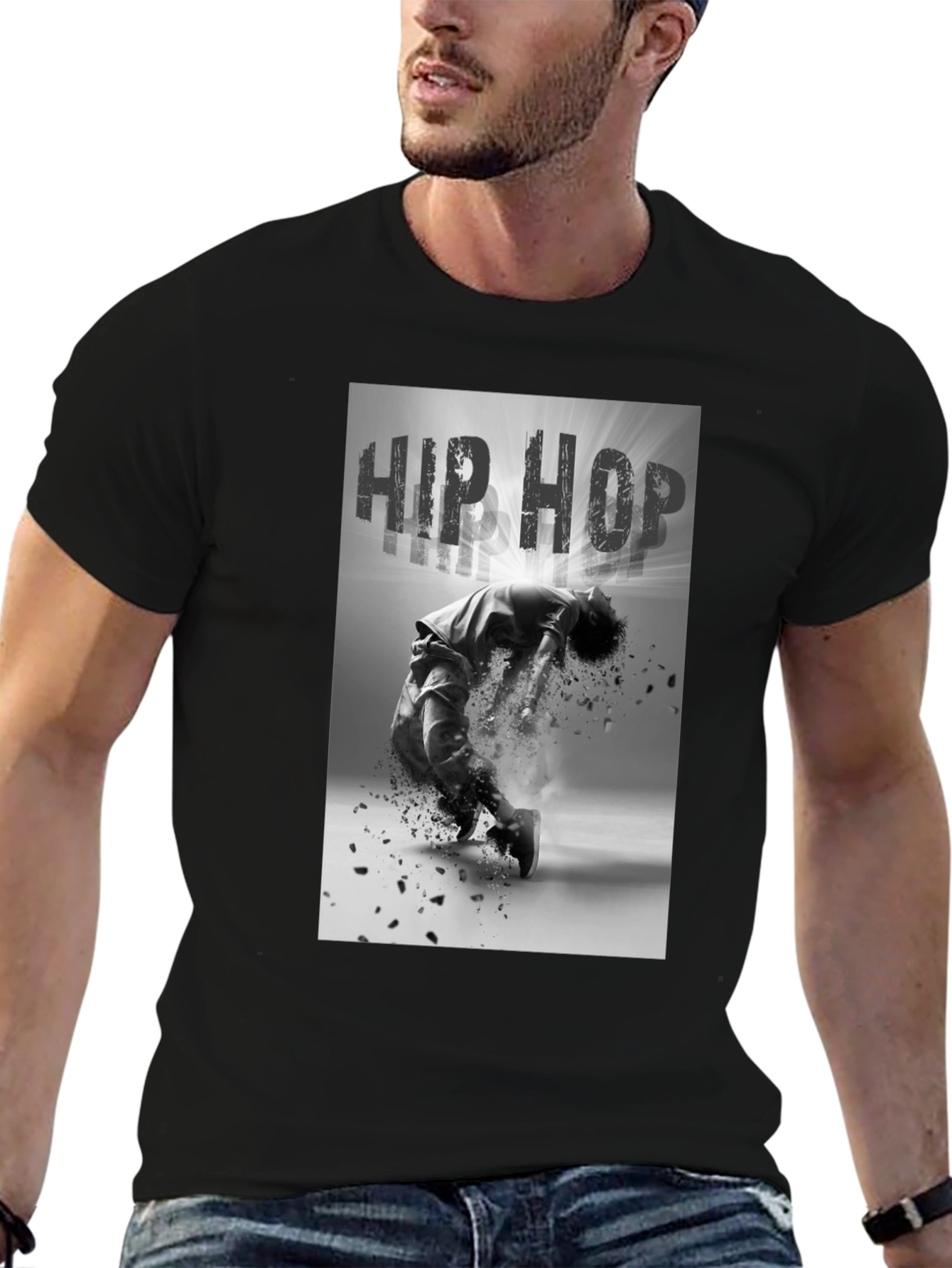 Hip Hop Dance Graphic Black T-Shirt