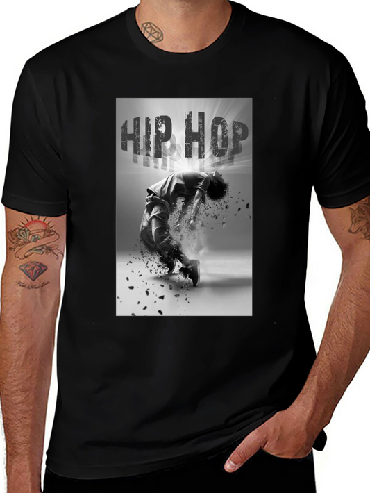 Hip Hop Dance Graphic Black T-Shirt