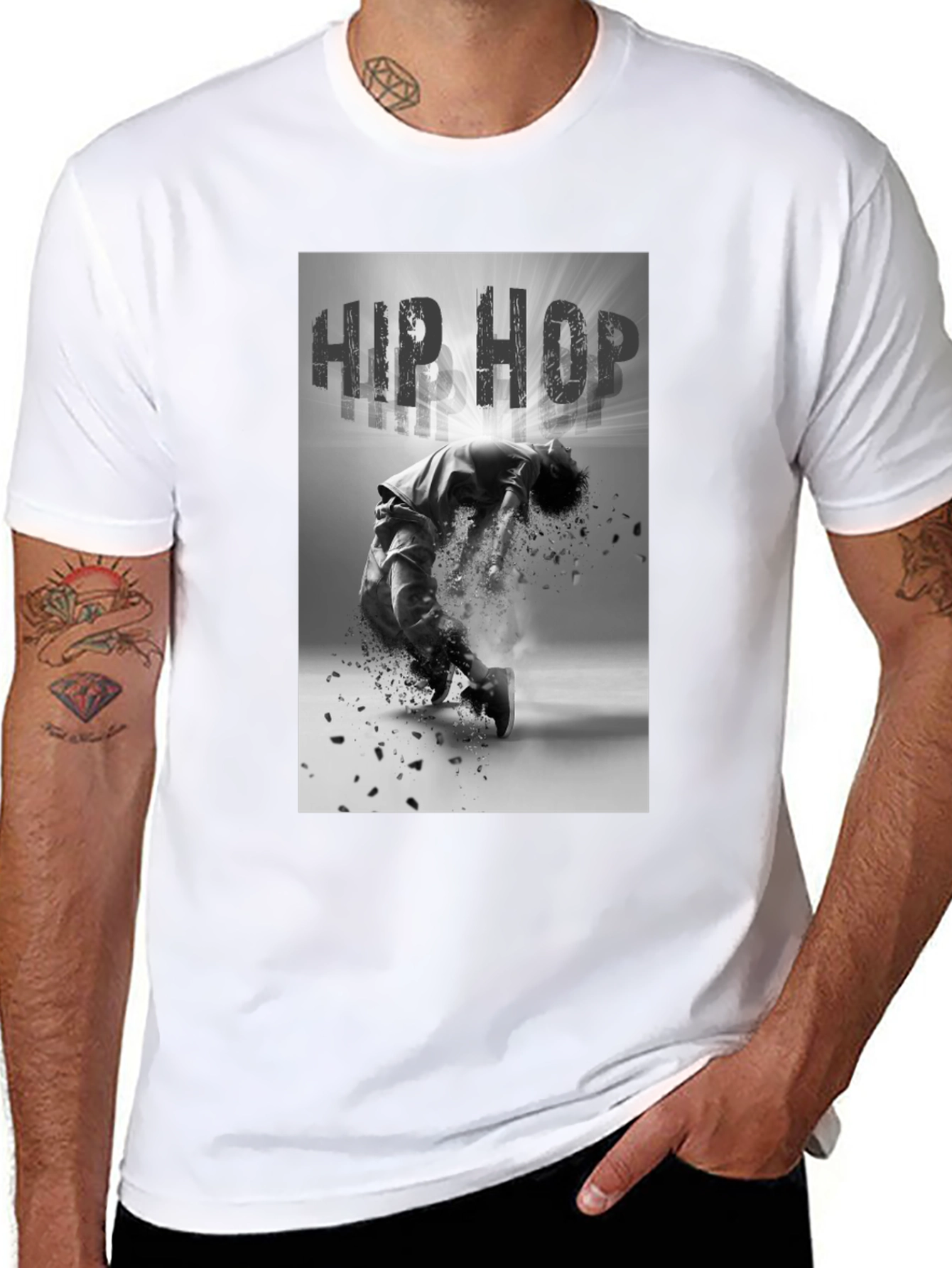 Hip Hop Dance Graphic Black T-Shirt