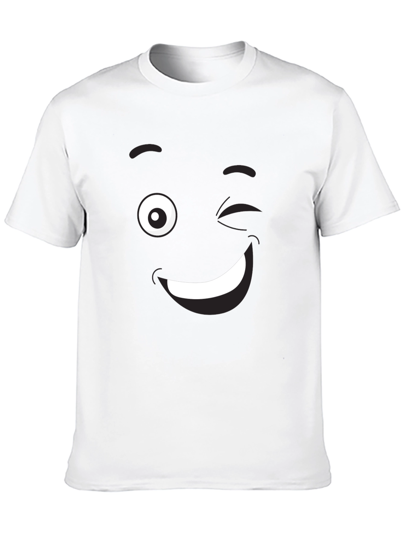 Winking Emoji Graphic Black T-Shirt