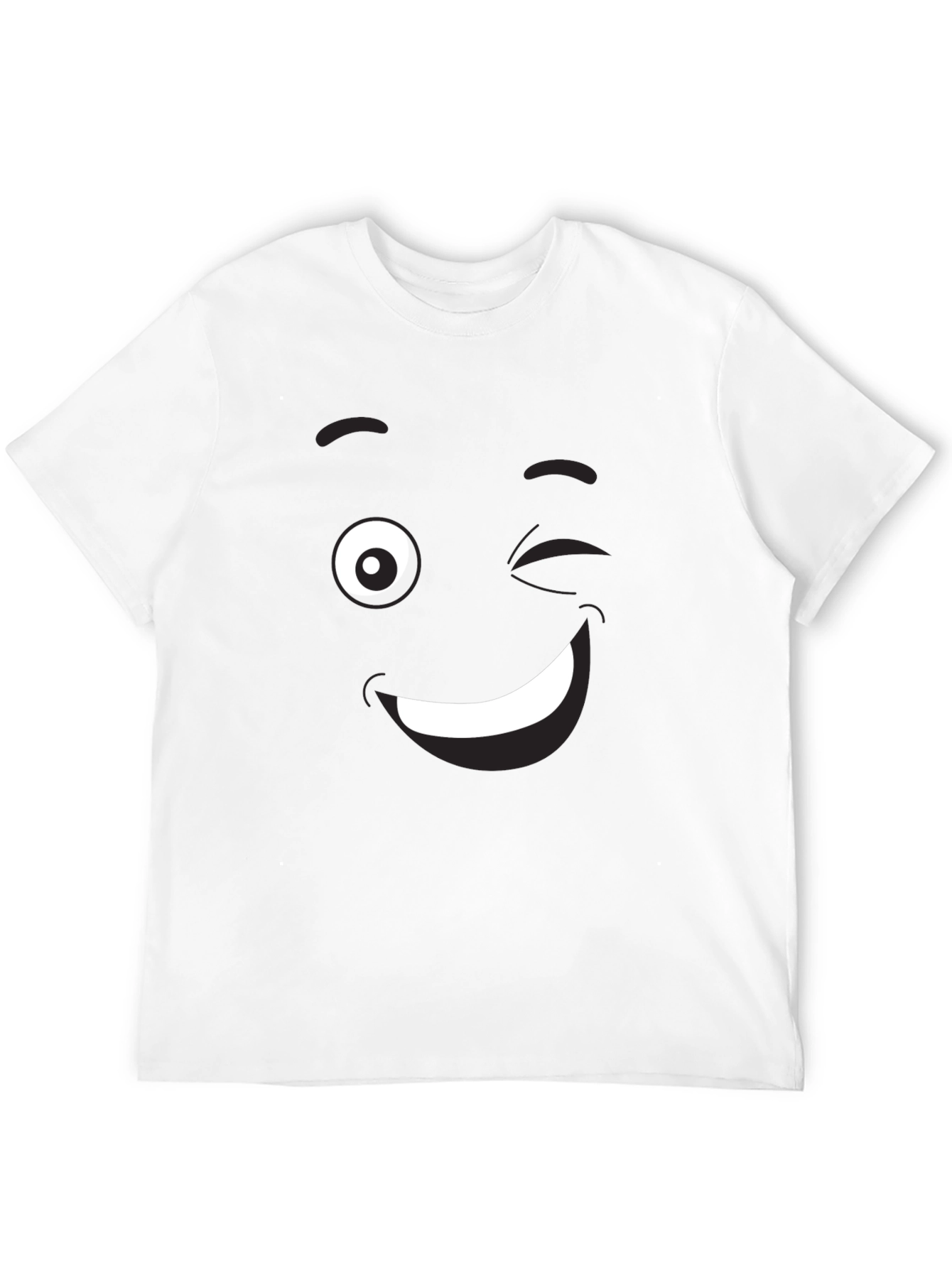Winking Emoji Graphic Black T-Shirt