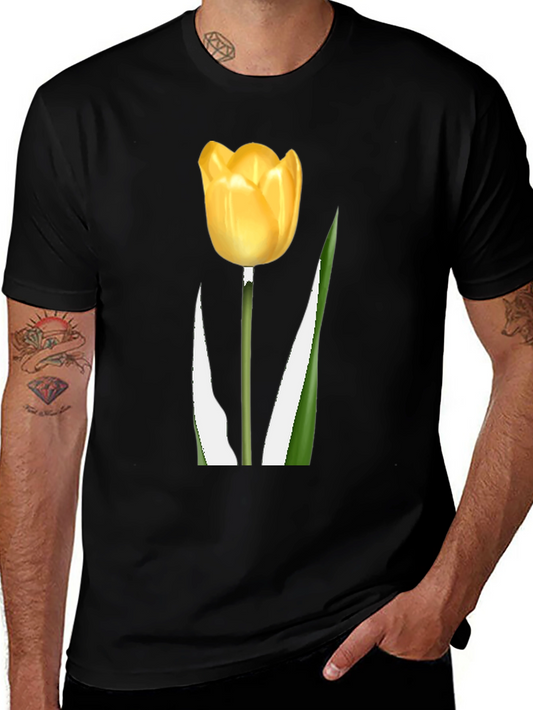 Tulip Graphic Tee - Black Cotton Blend