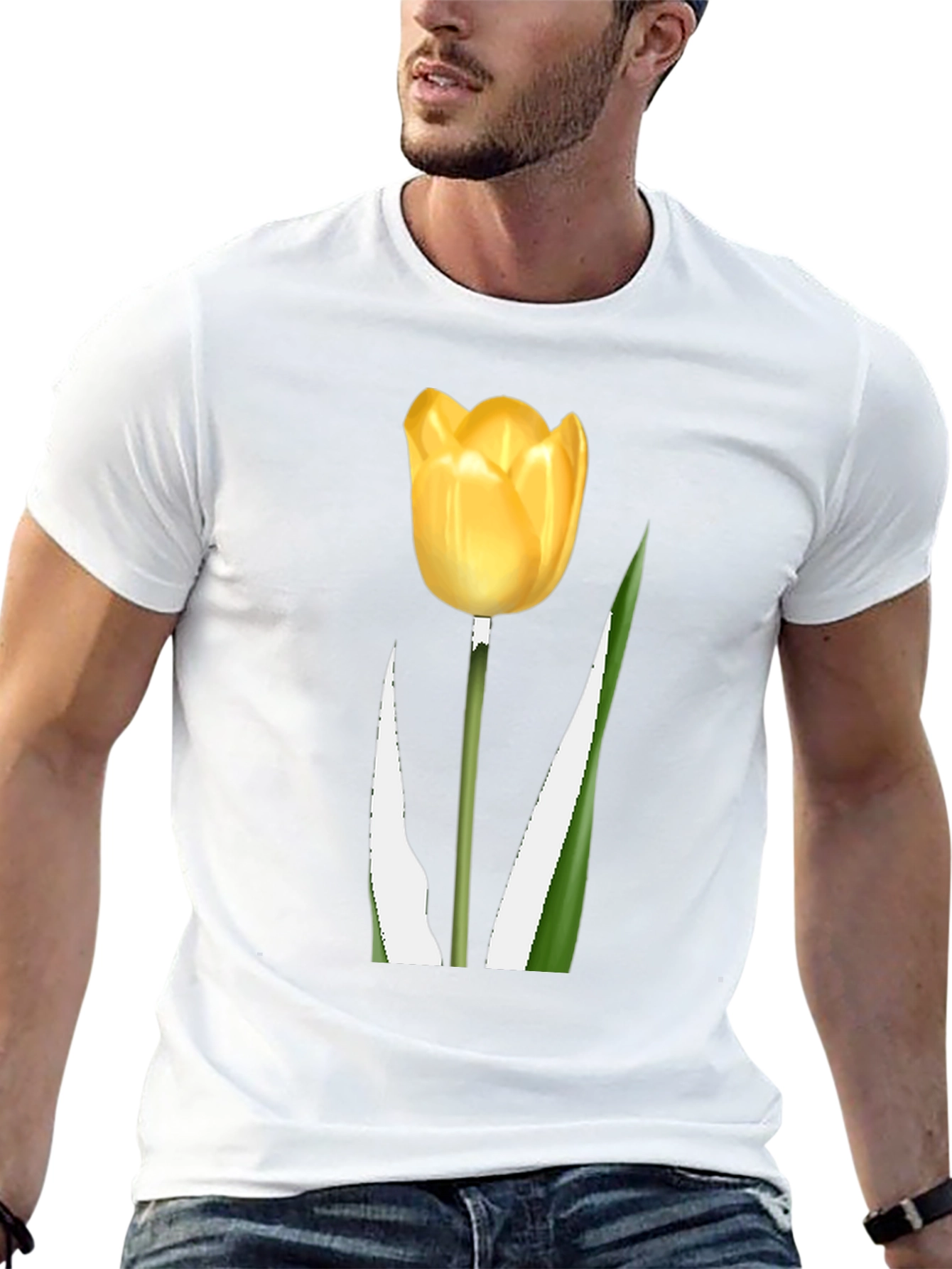Tulip Graphic Tee - Black Cotton Blend
