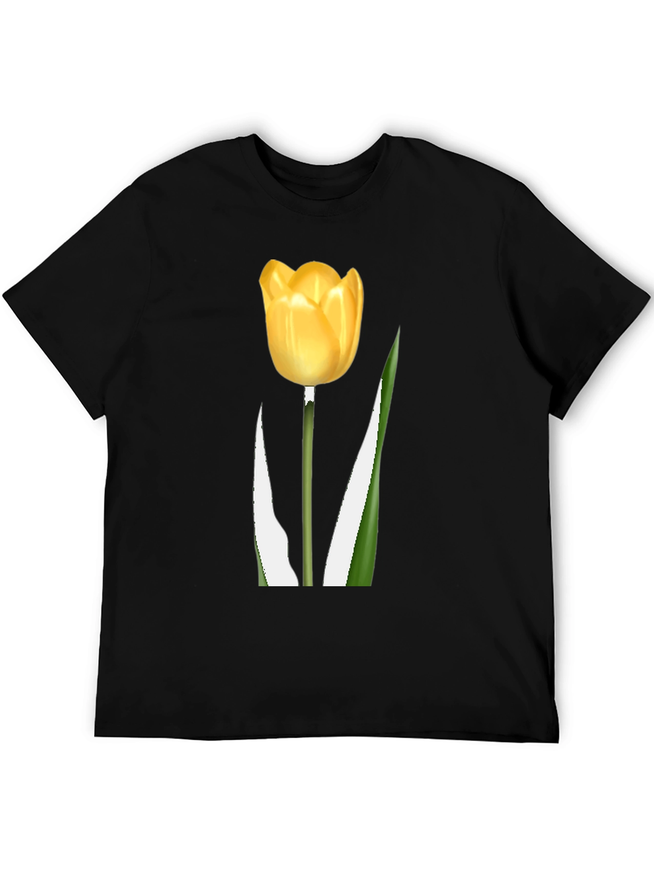 Tulip Graphic Tee - Black Cotton Blend