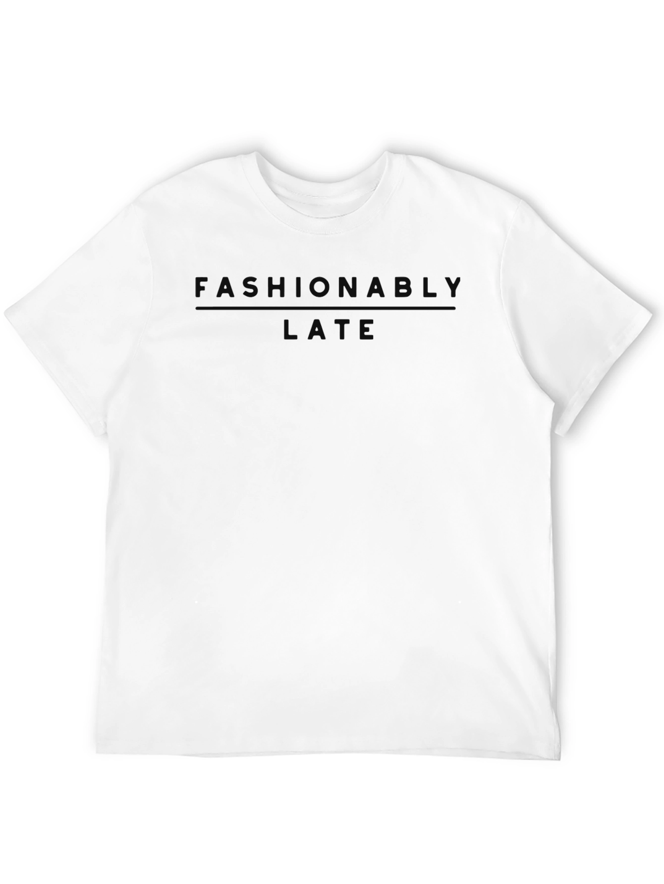 Fashionably Late Graphic Tee - Stylish Black T-Shirt