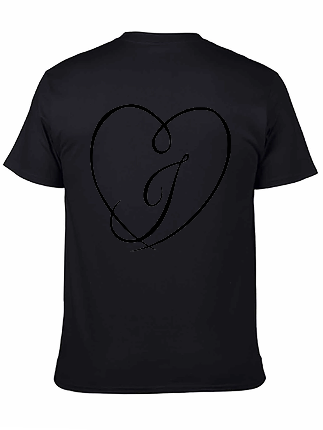 Heart Letter T Black T-Shirt - Stylish Casual Wear