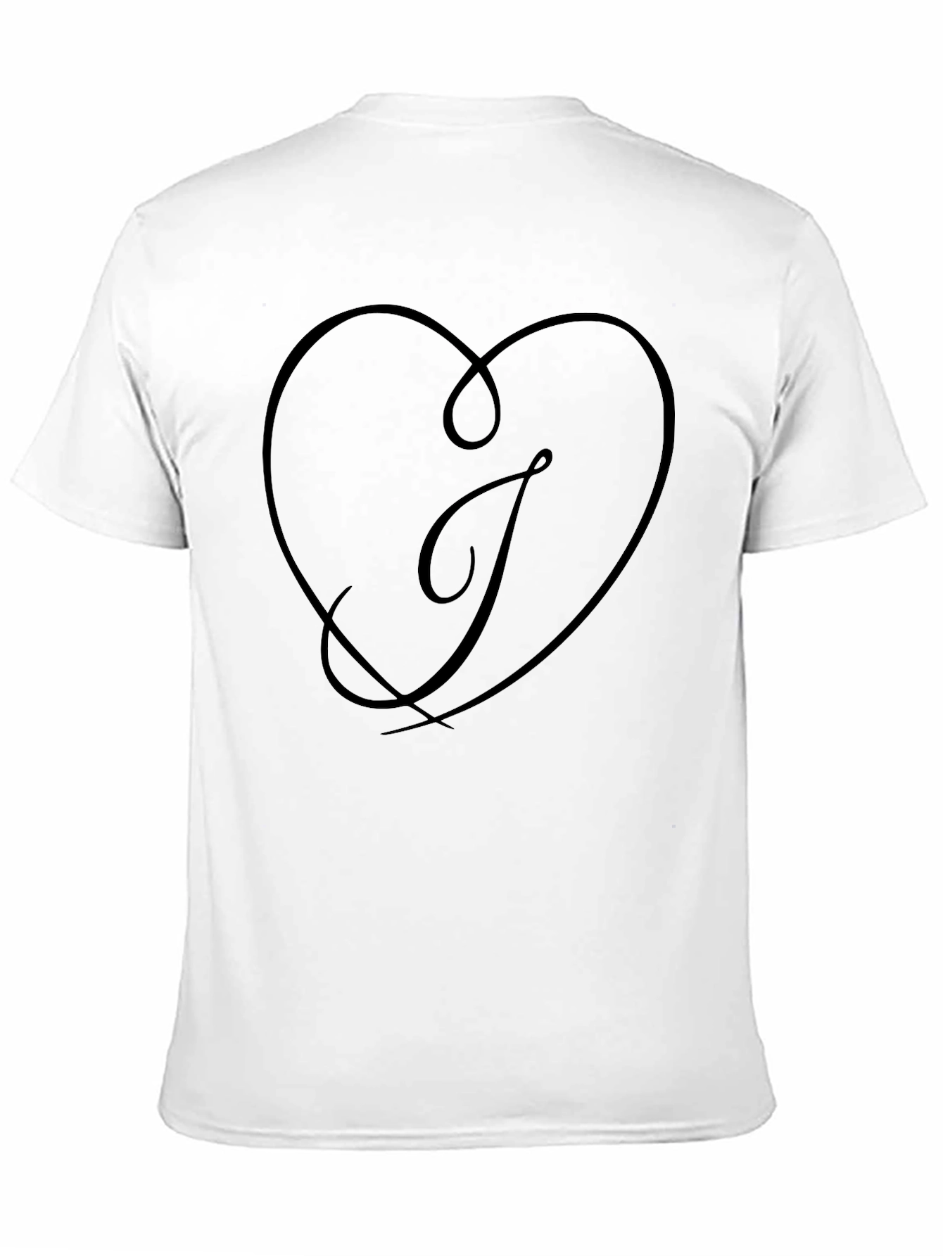 Heart Letter T Black T-Shirt - Stylish Casual Wear
