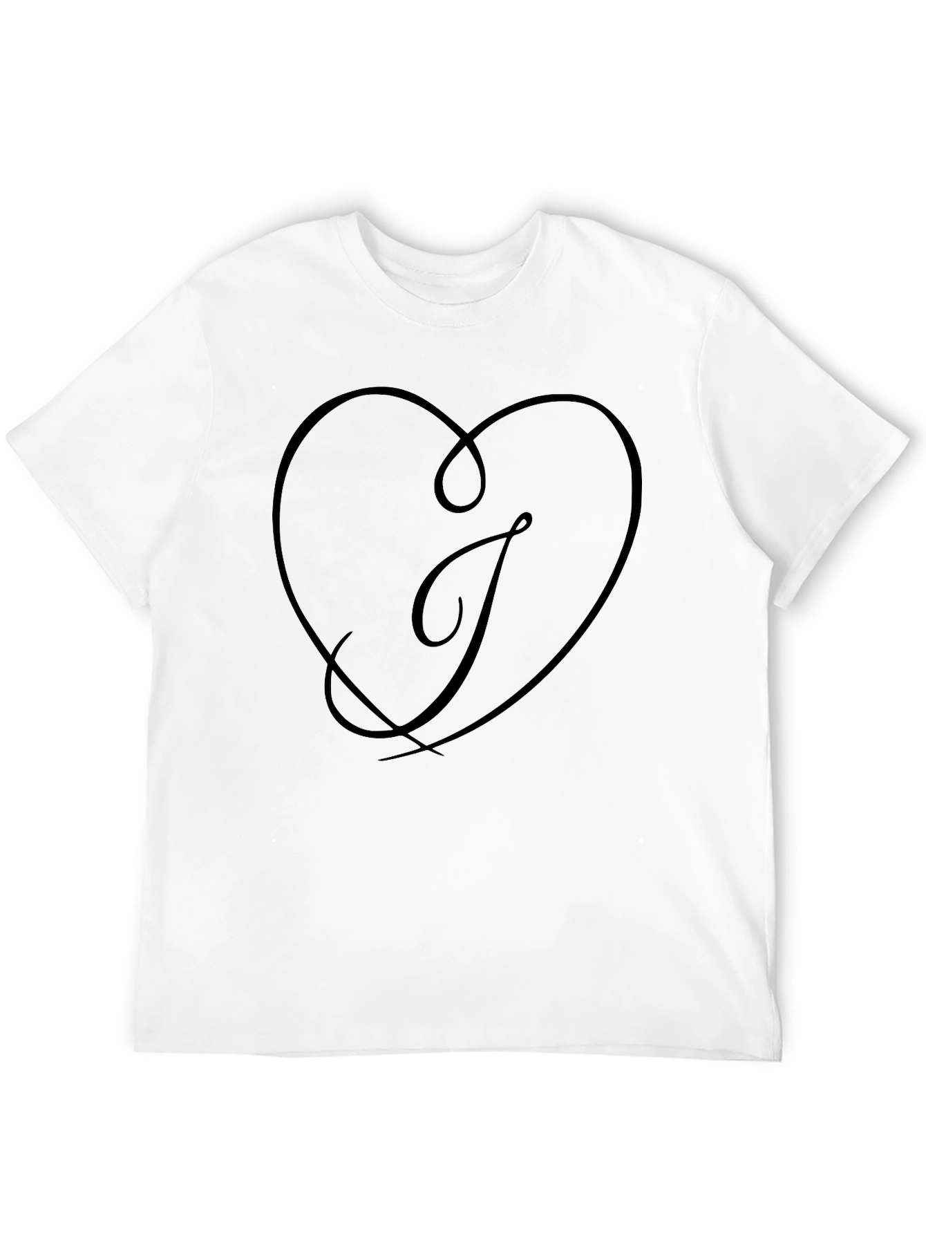 Heart Letter T Black T-Shirt - Stylish Casual Wear