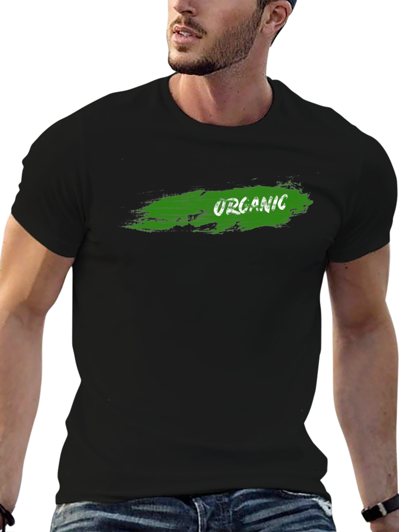 Organic Graphic Black T-Shirt