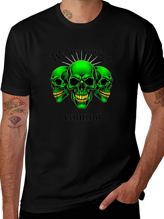 Green Skull Graphic T-Shirt - We Are Coming