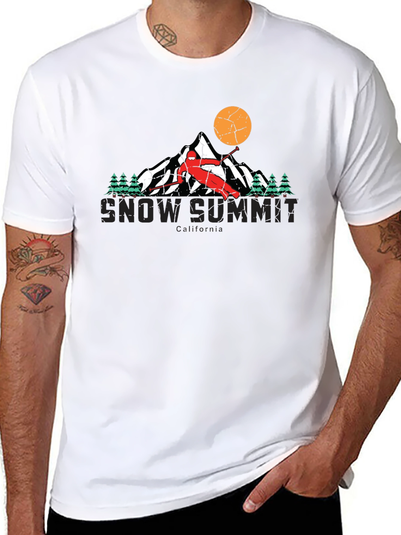 Snow Summit Graphic T-Shirt - Black Ski Design