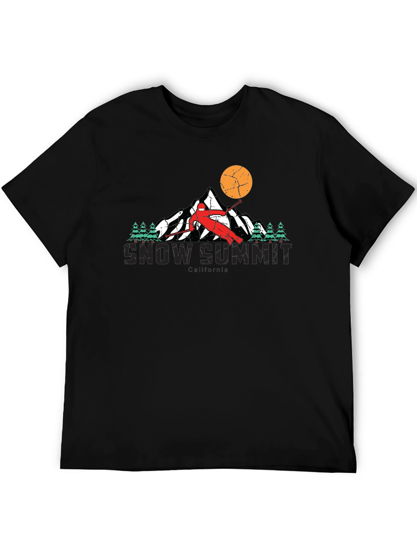 Snow Summit Graphic T-Shirt - Black Ski Design