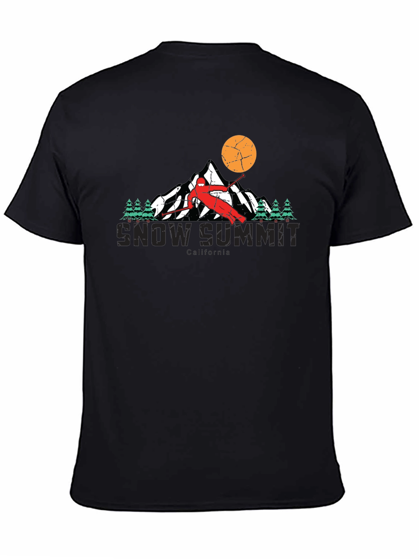 Snow Summit Graphic T-Shirt - Black Ski Design
