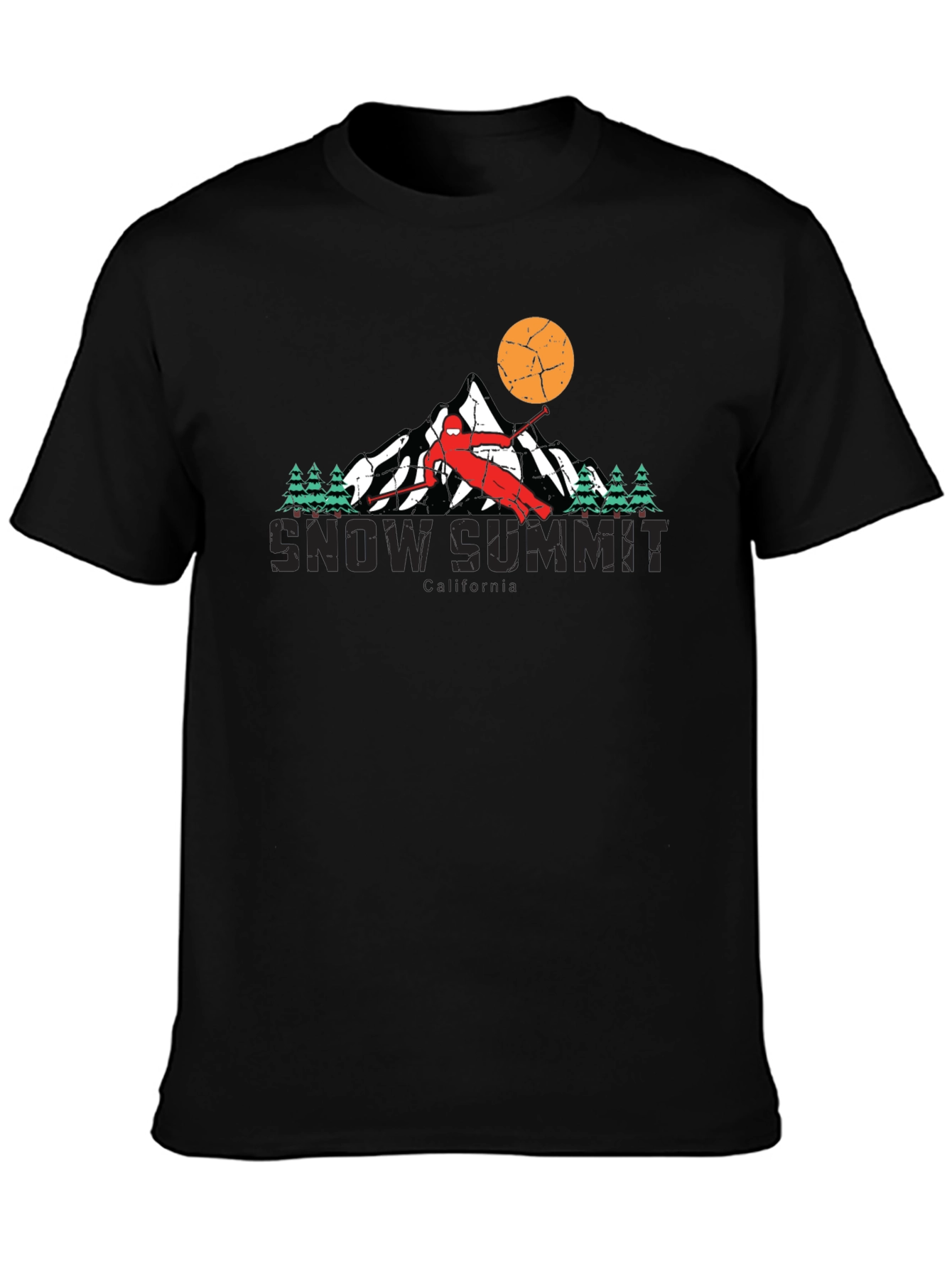 Snow Summit Graphic T-Shirt - Black Ski Design