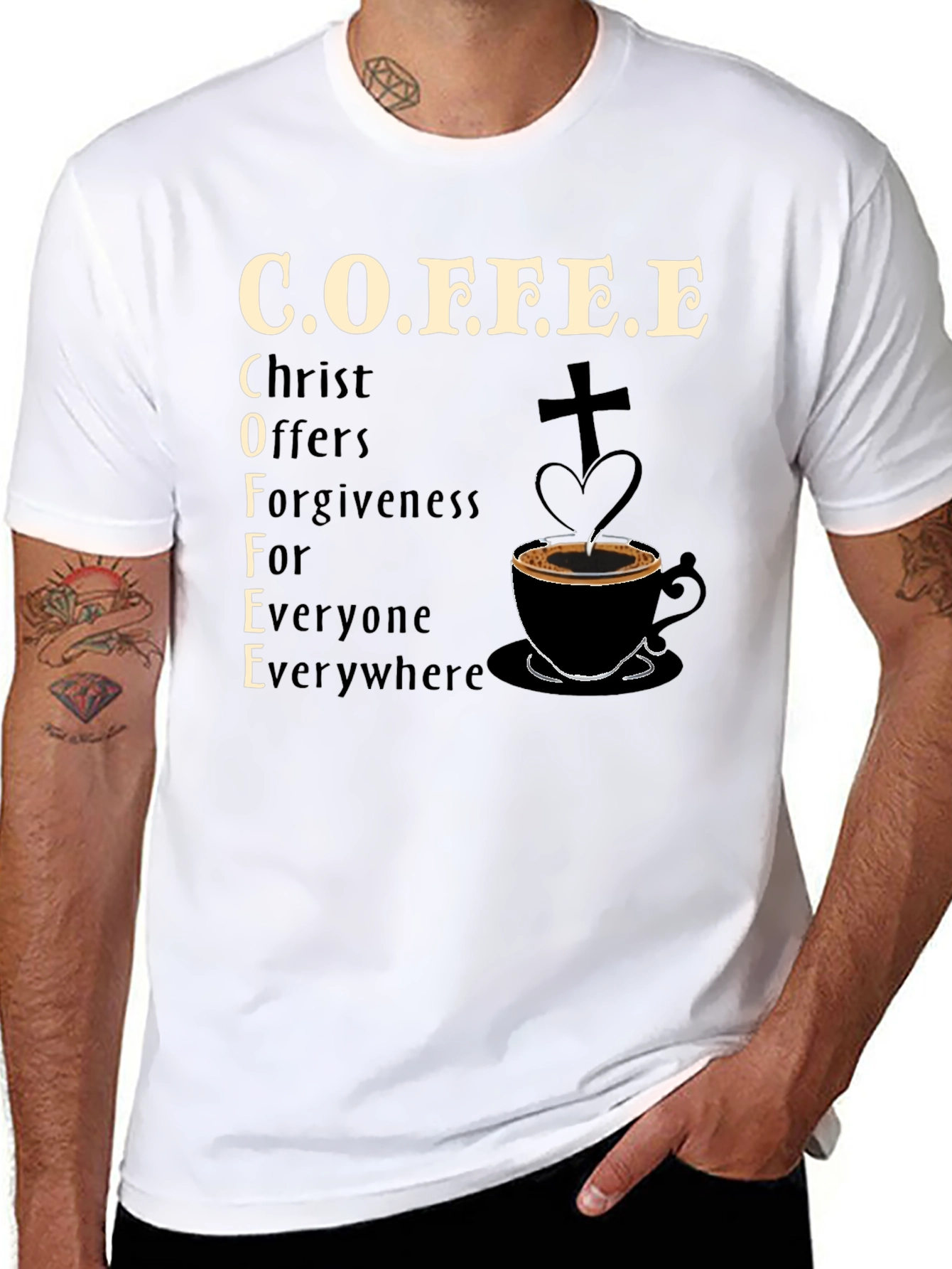 Coffee Christ Offers Forgiveness T-Shirt