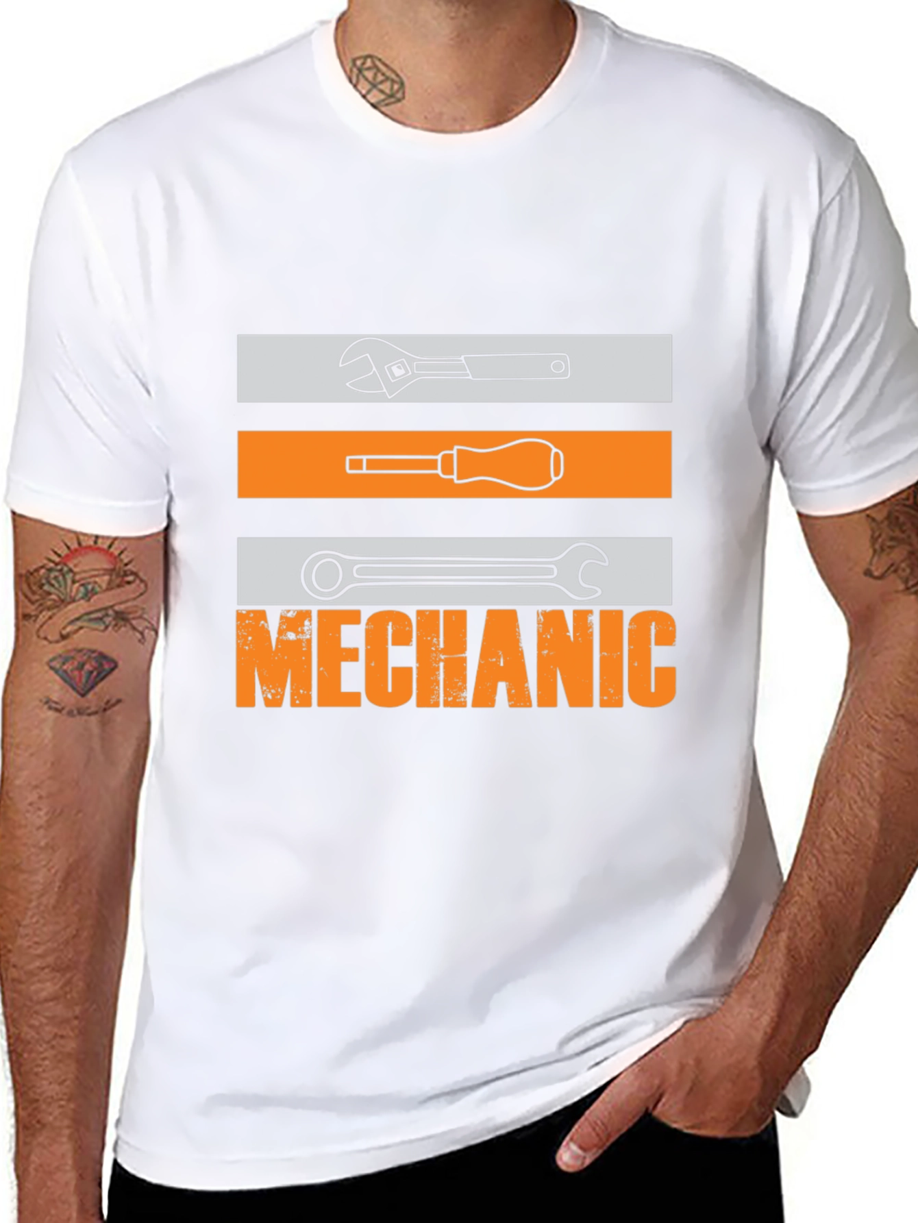 Mechanic Tools Graphic T-Shirt - Black