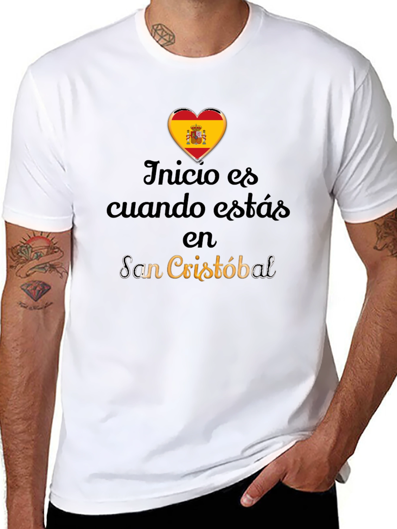 San Cristóbal Spain Heart Flag T-Shirt