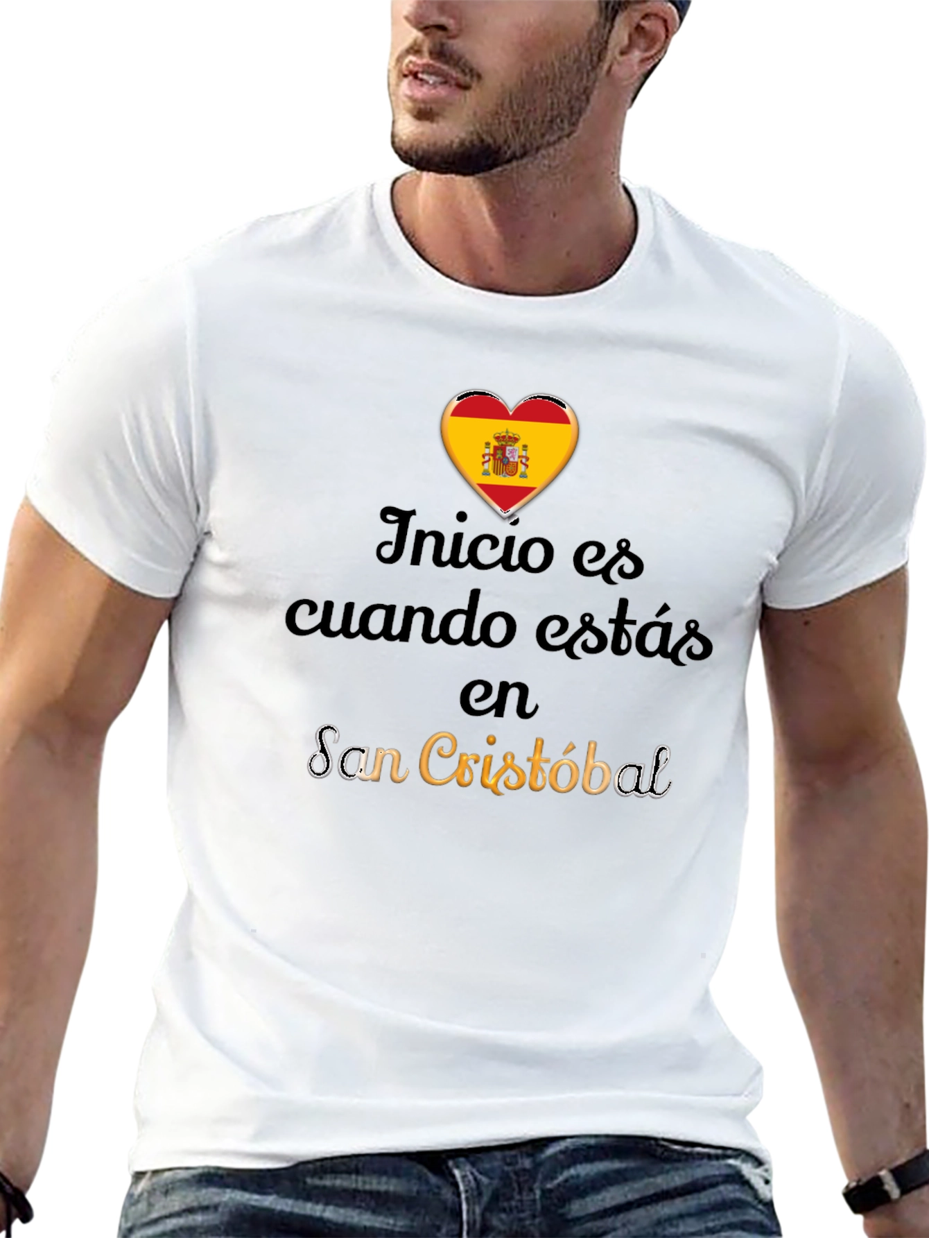 San Cristóbal Spain Heart Flag T-Shirt