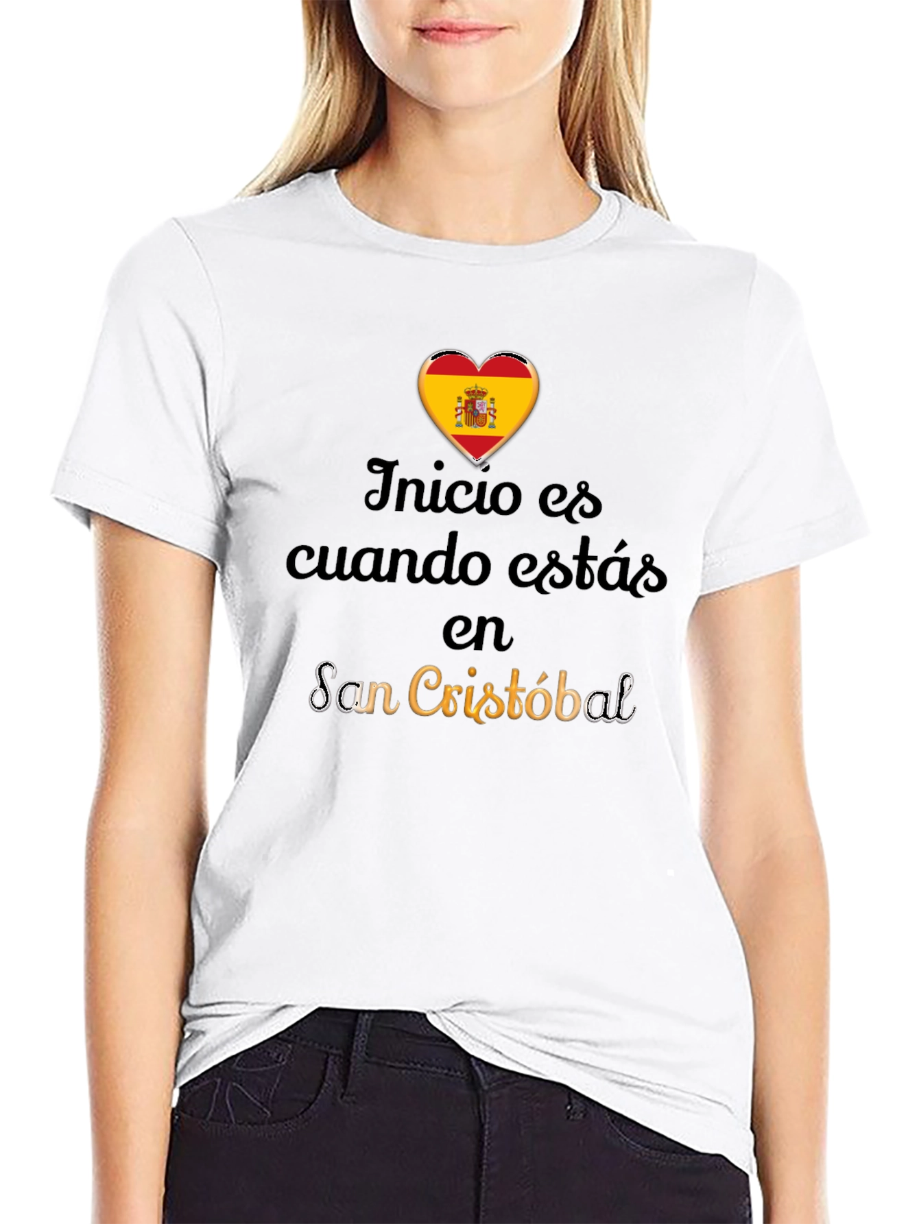 San Cristóbal Spain Heart Flag T-Shirt