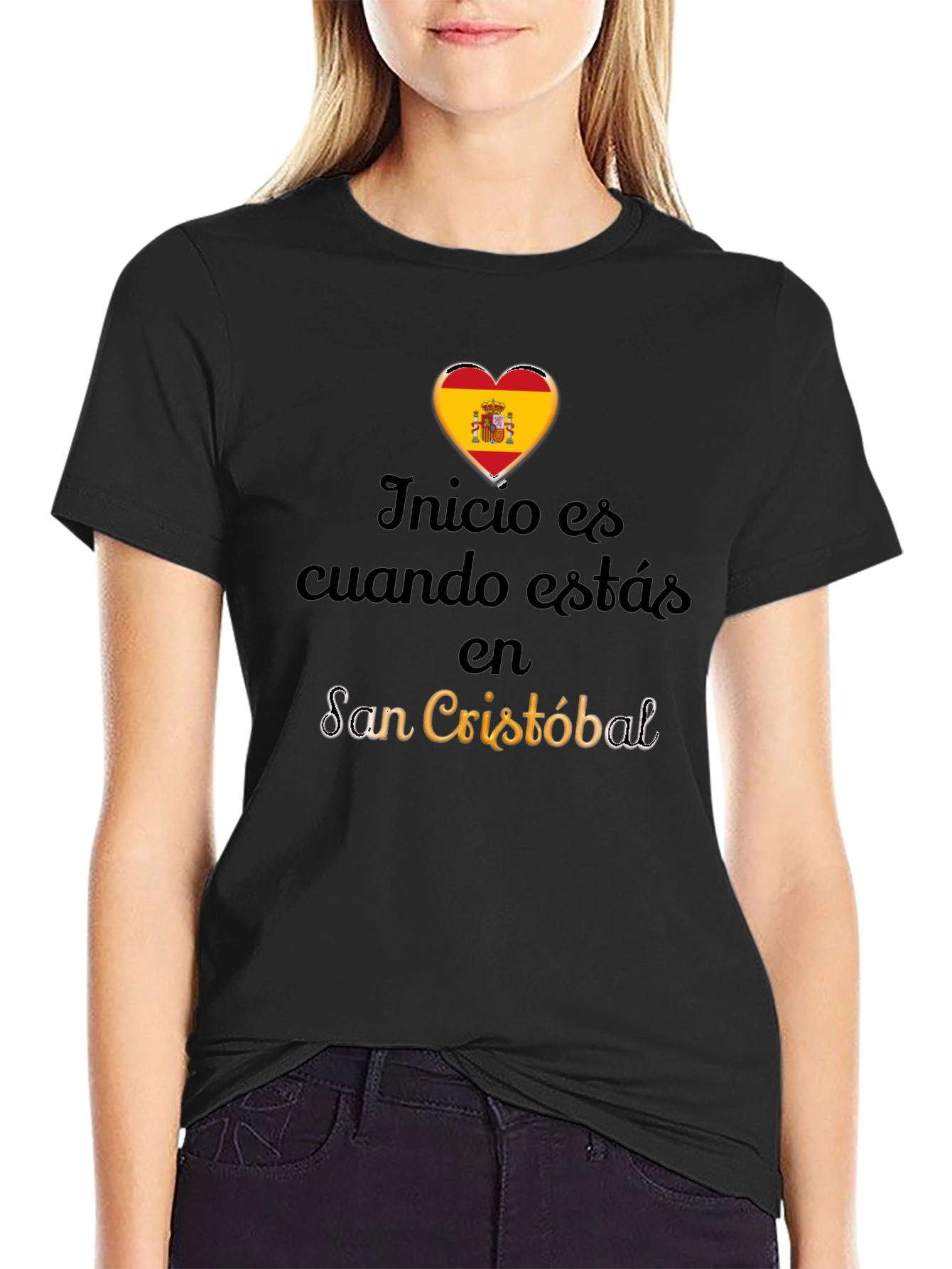 San Cristóbal Spain Heart Flag T-Shirt