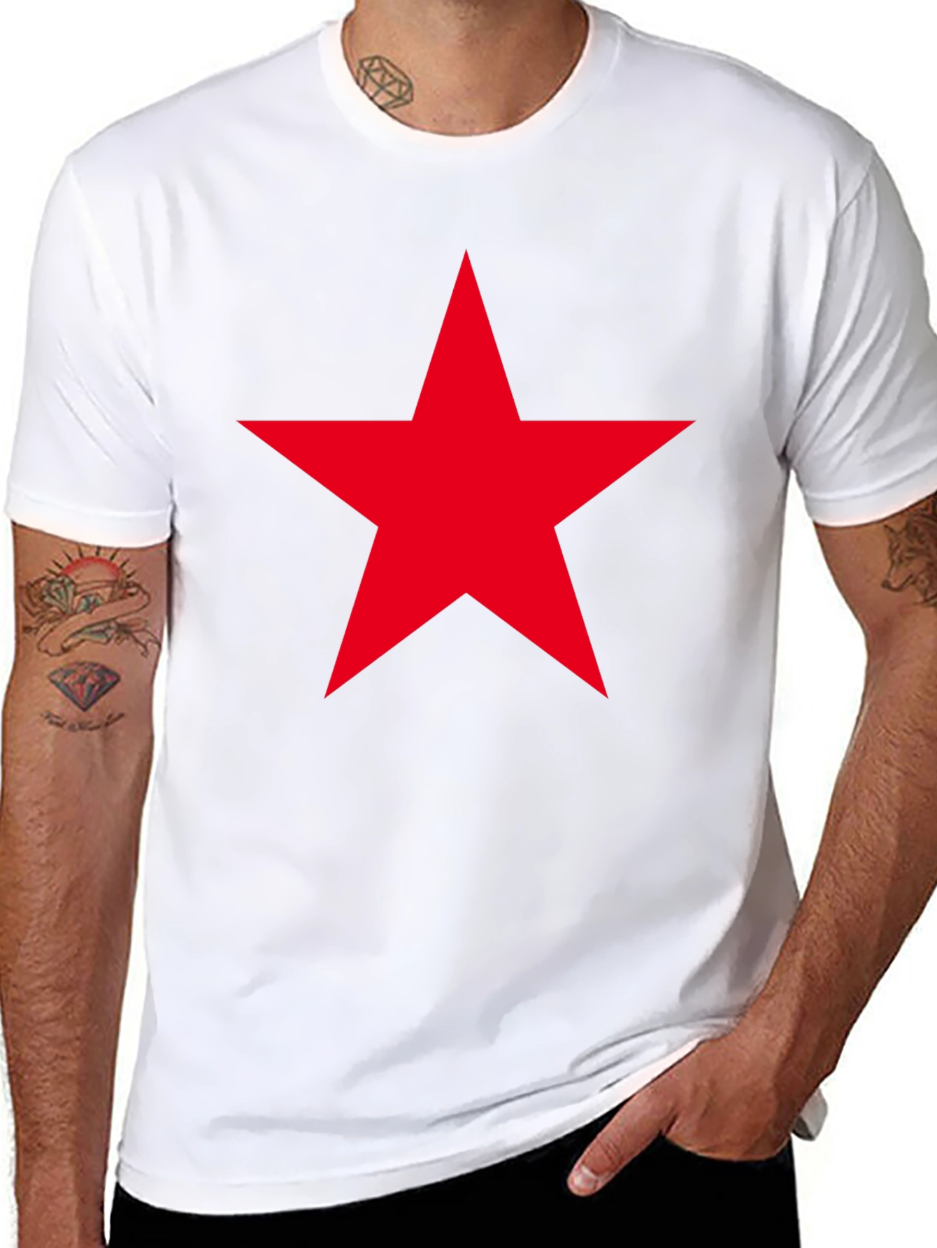 Red Star Graphic Black T-Shirt