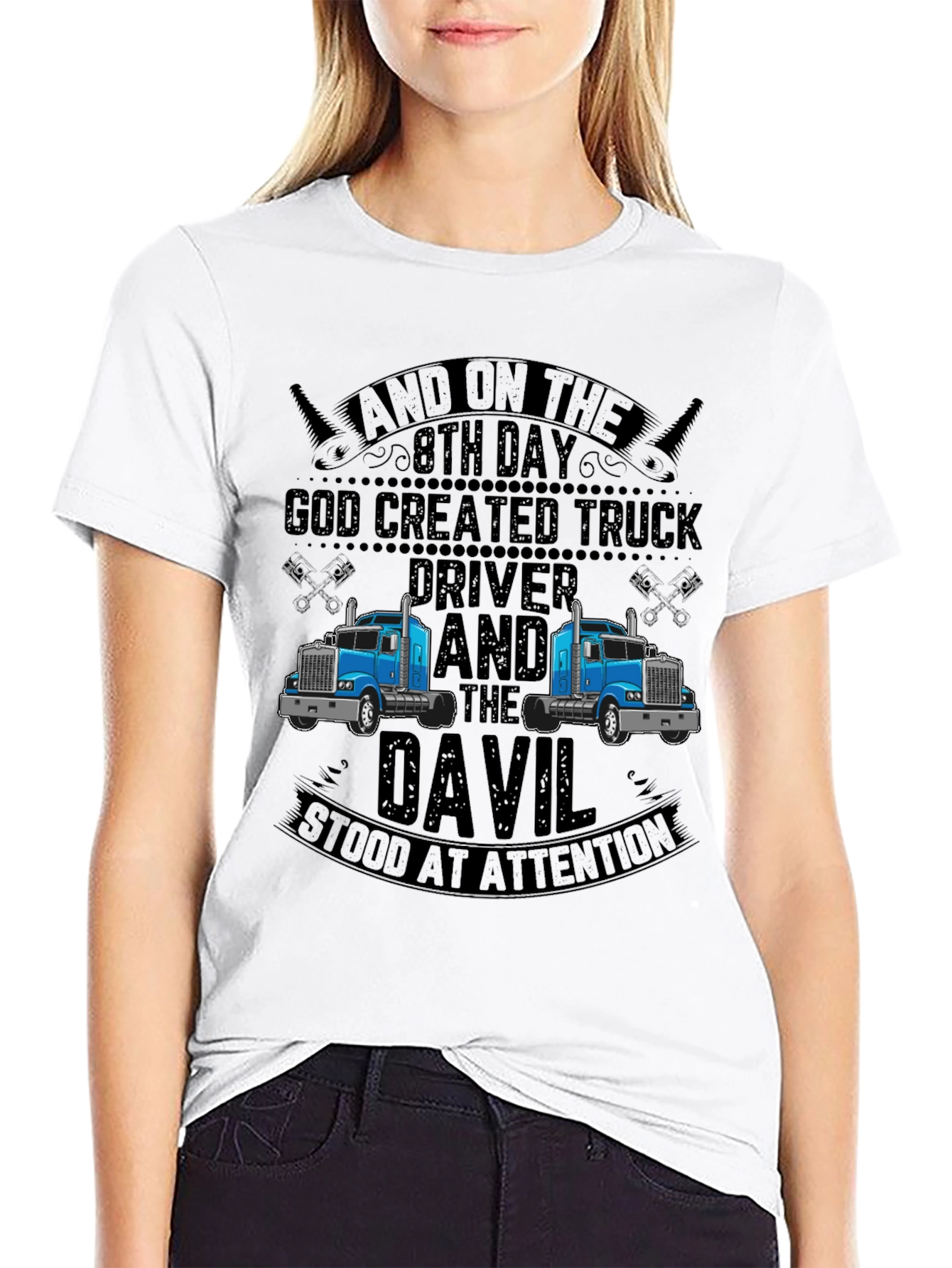 Truck Driver T-Shirt: God Created Truck Driver Design