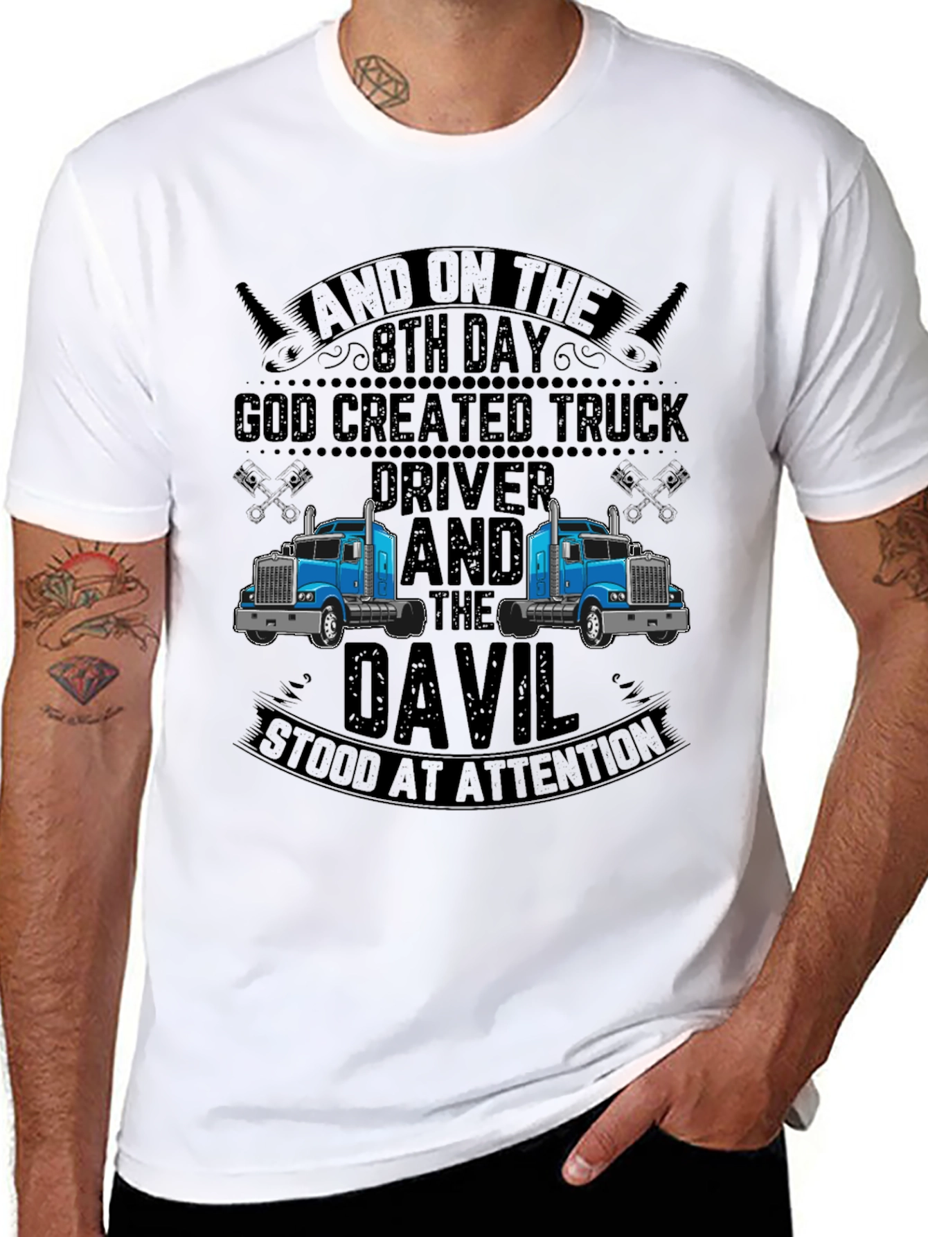 Truck Driver T-Shirt: God Created Truck Driver Design