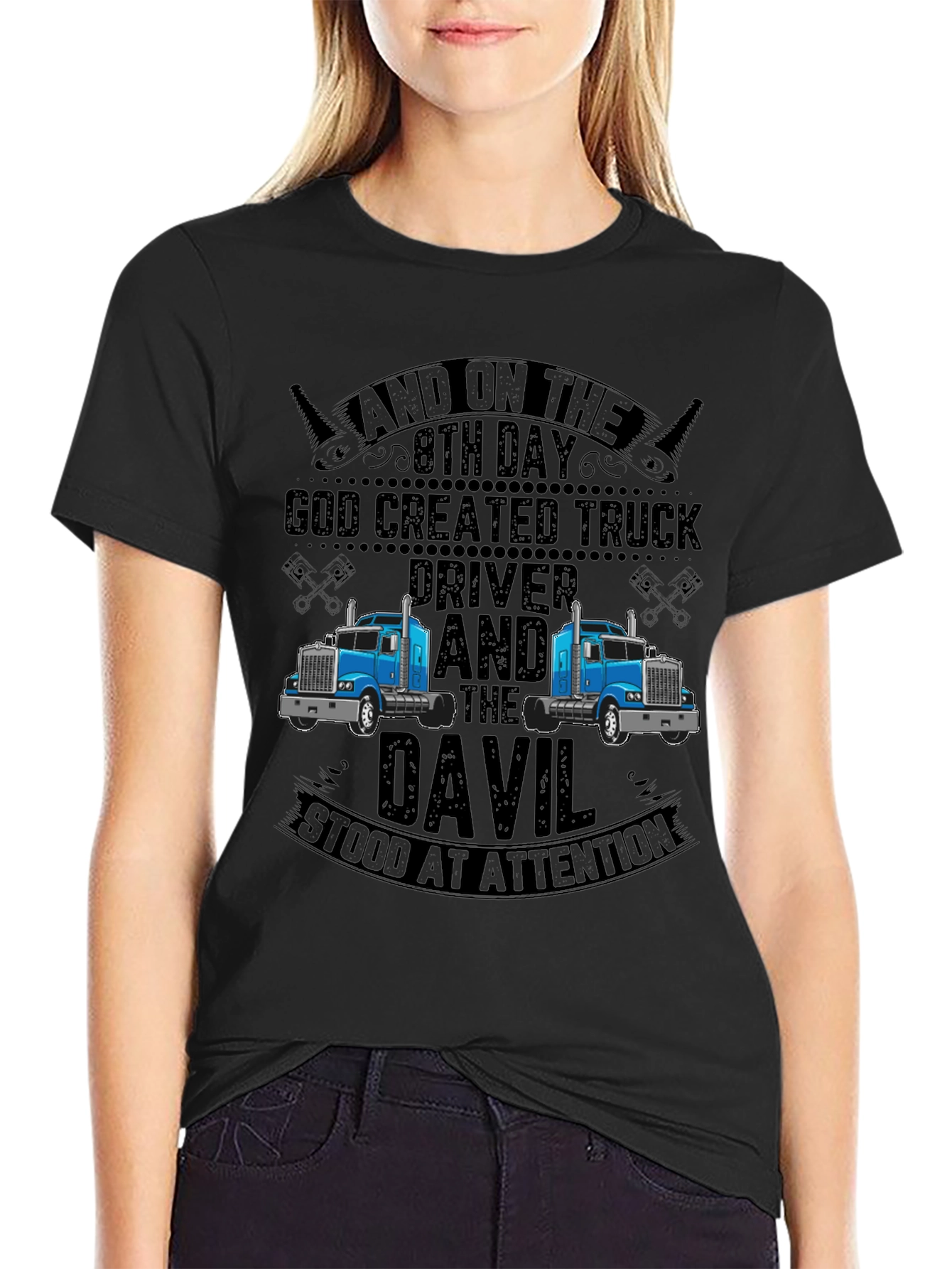 Truck Driver T-Shirt: God Created Truck Driver Design