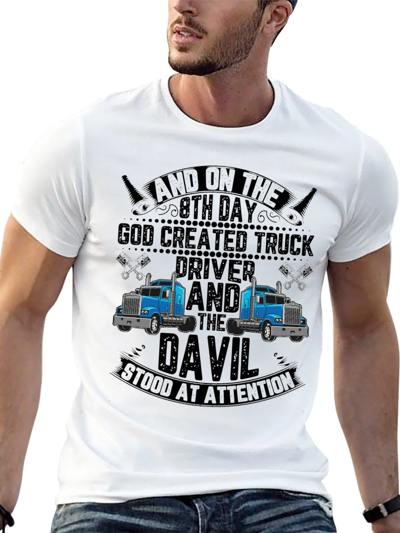 Truck Driver T-Shirt: God Created Truck Driver Design