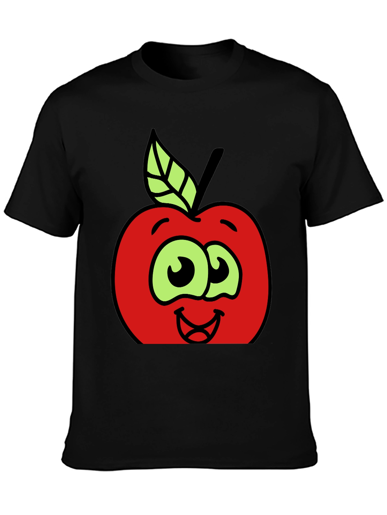 Cartoon Apple Graphic Tee - Fun & Playful Design