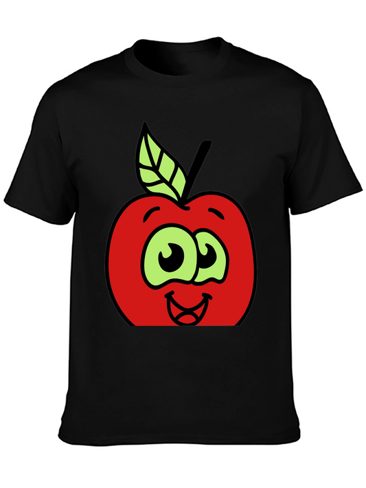 Cartoon Apple Graphic Tee - Fun & Playful Design