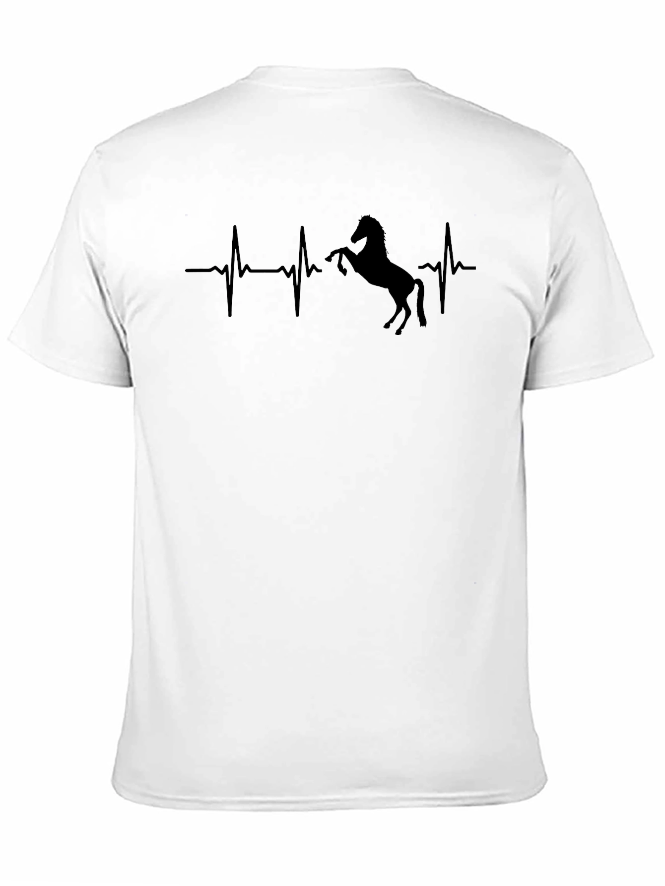 Horse Heartbeat Graphic Tee - Black