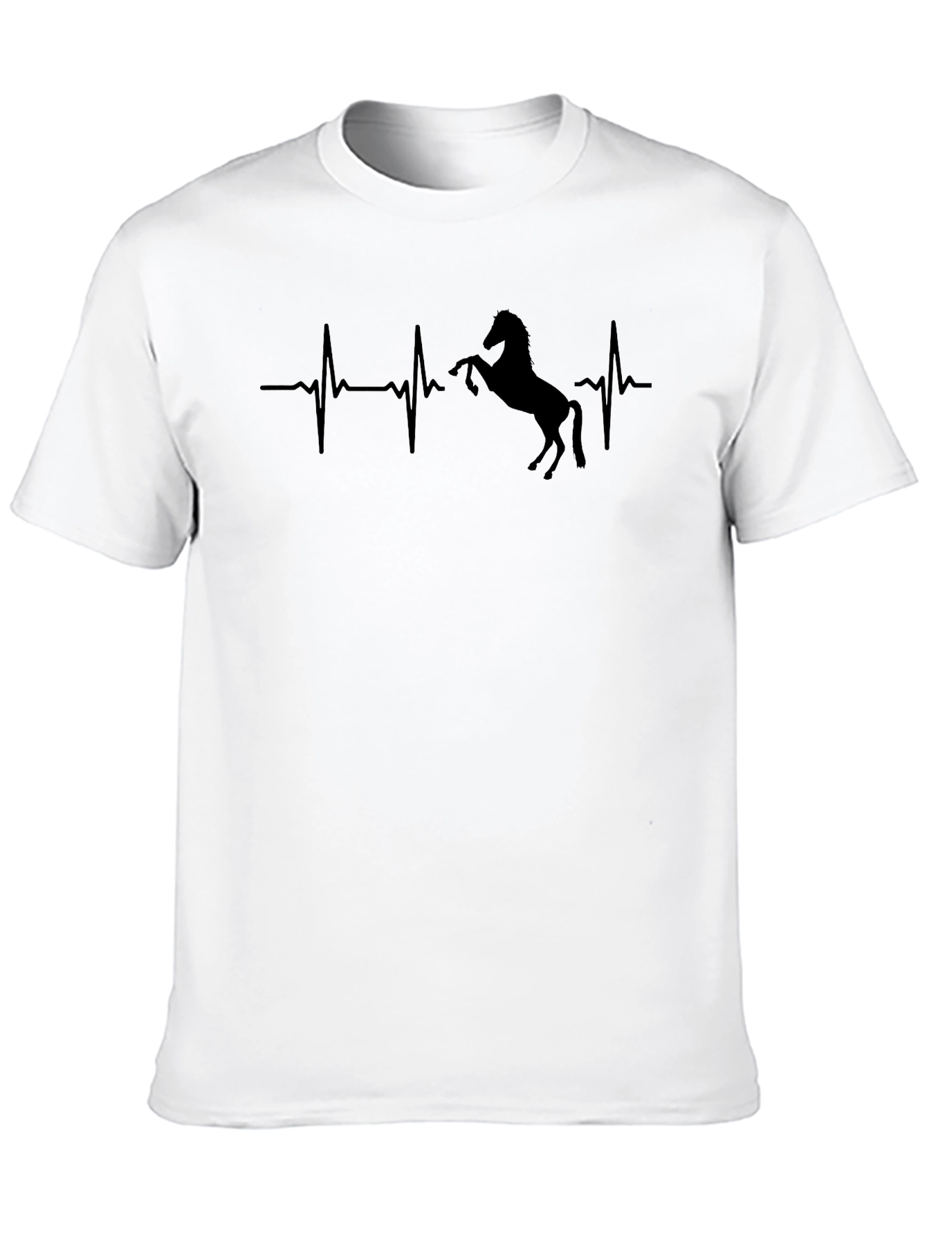 Horse Heartbeat Graphic Tee - Black