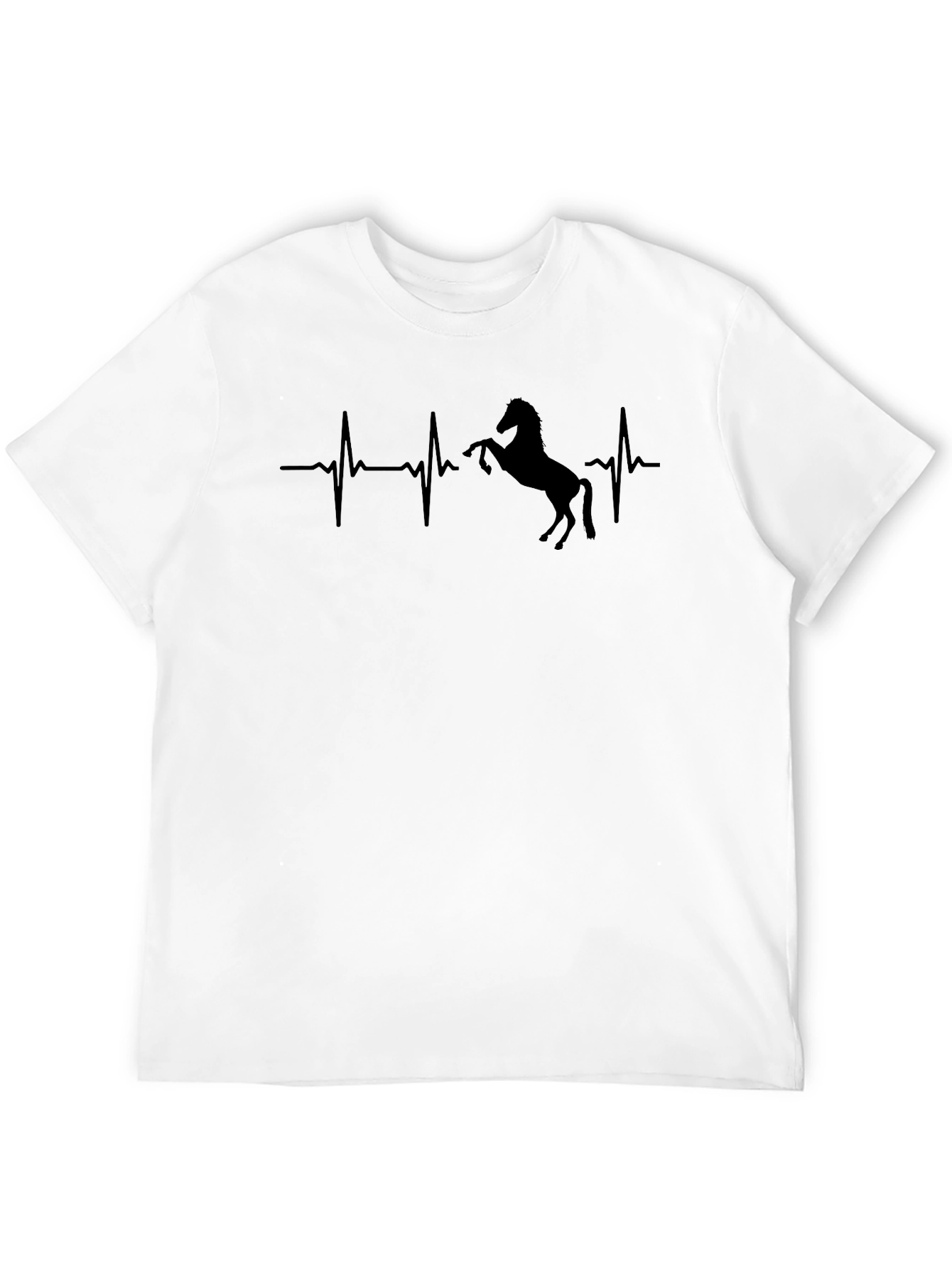 Horse Heartbeat Graphic Tee - Black