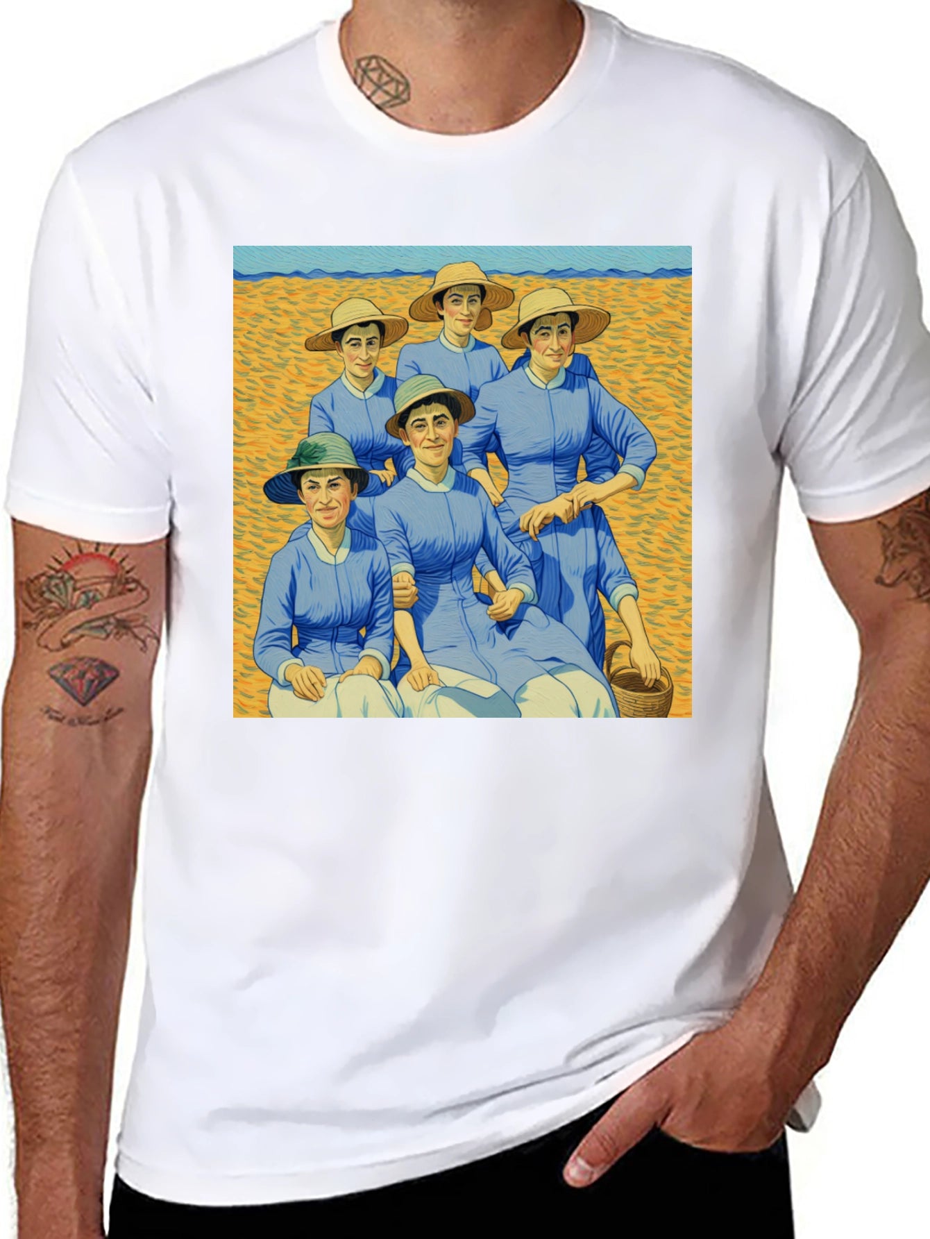 Artistic Graphic Tee - Women on the Beach