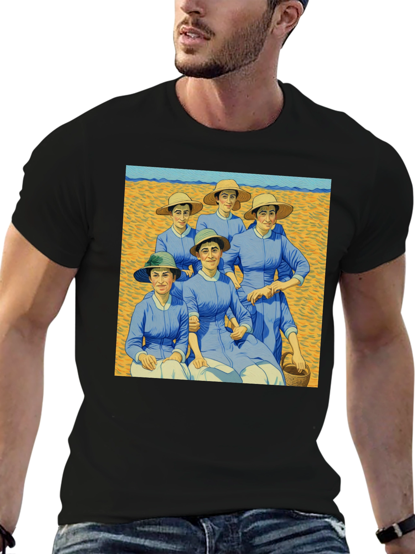 Artistic Graphic Tee - Women on the Beach