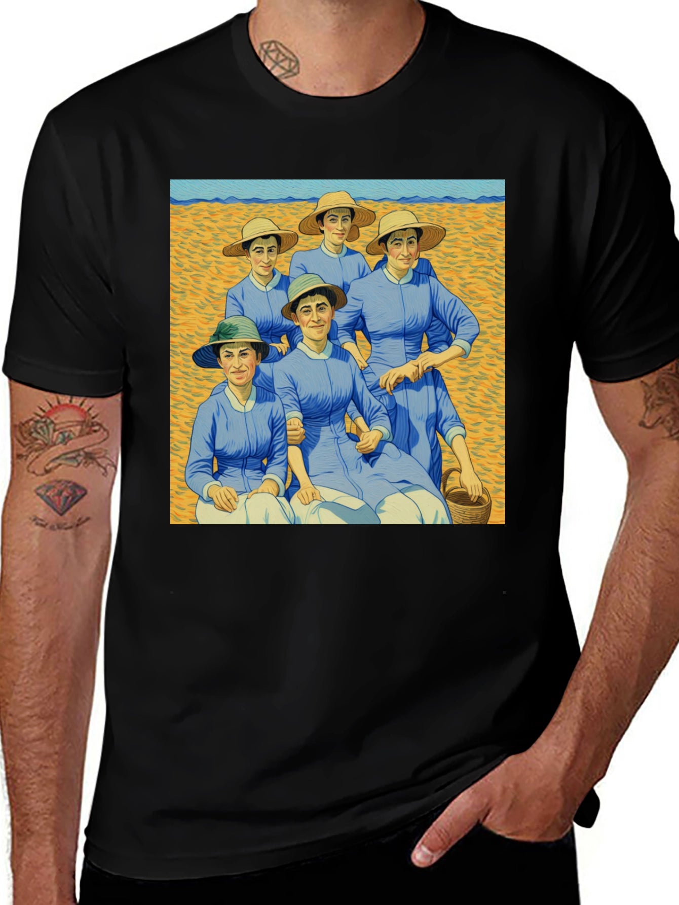 Artistic Graphic Tee - Women on the Beach