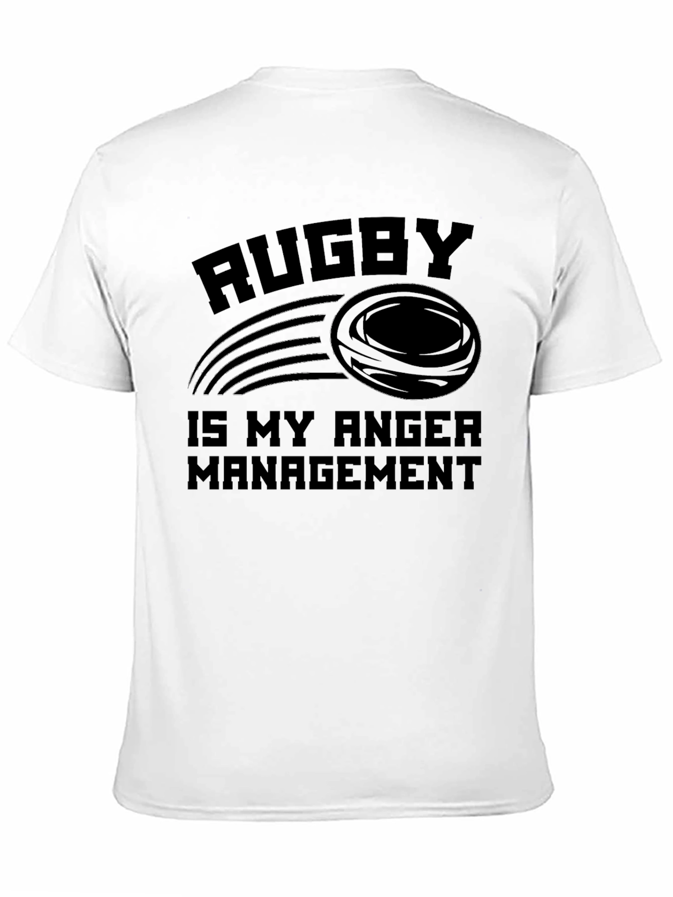 Rugby is My Anger Management Black T-Shirt