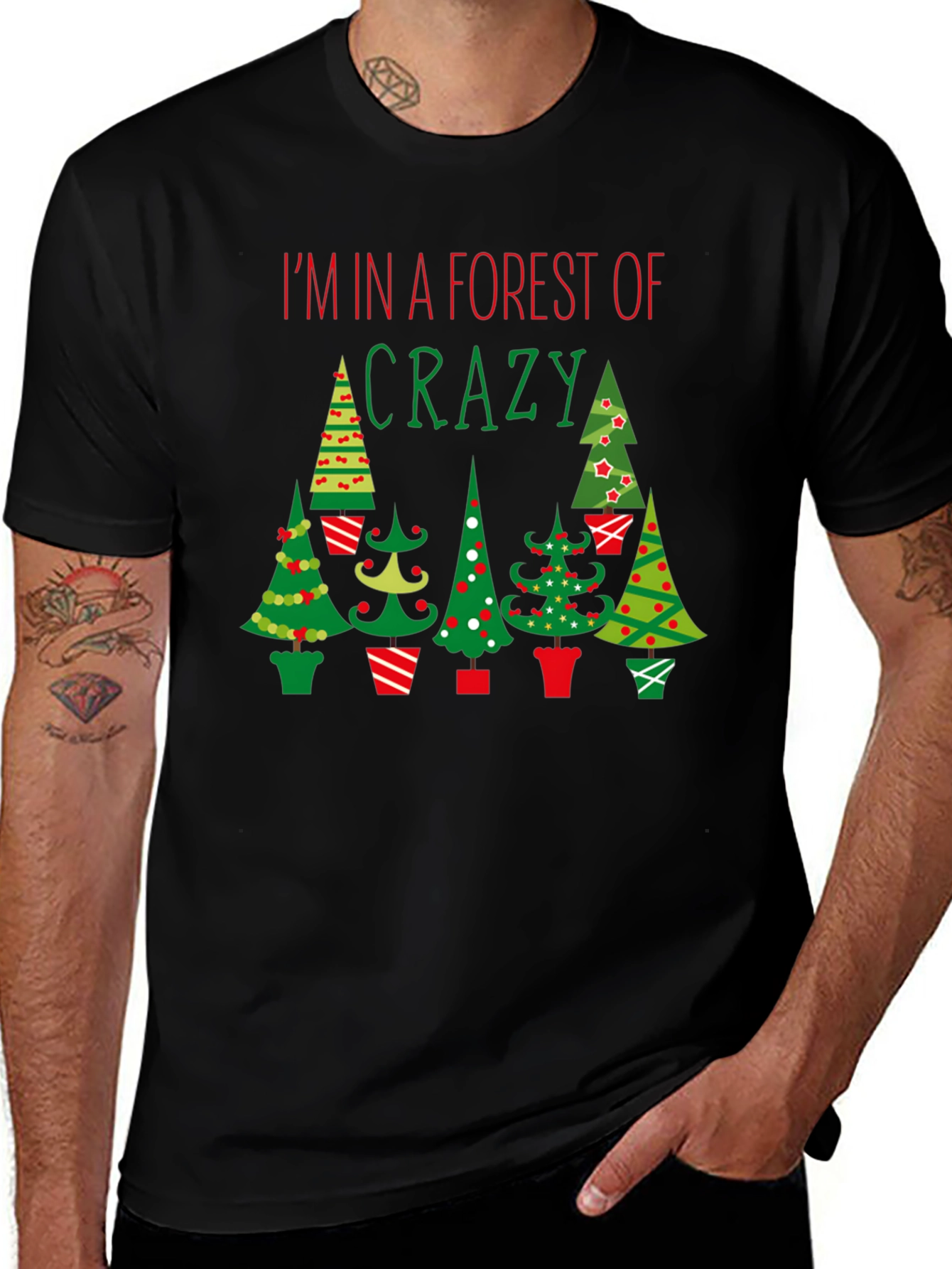 Crazy Forest Christmas Tee - Novelty Holiday T-Shirt